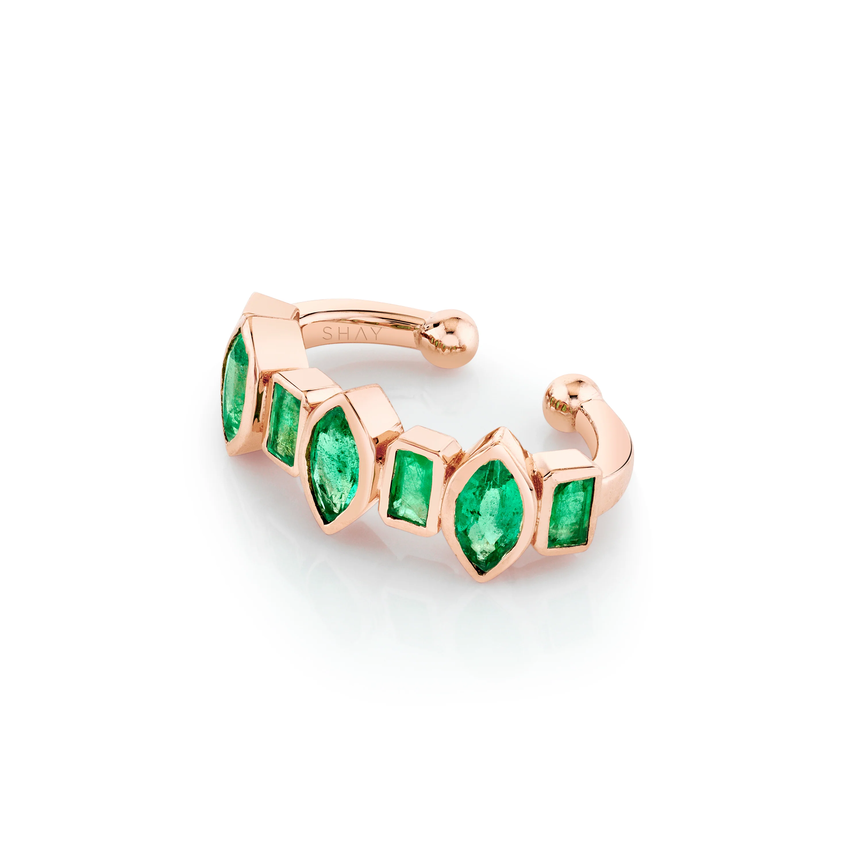MIXED EMERALD BEZEL EAR CUFF - Image 4