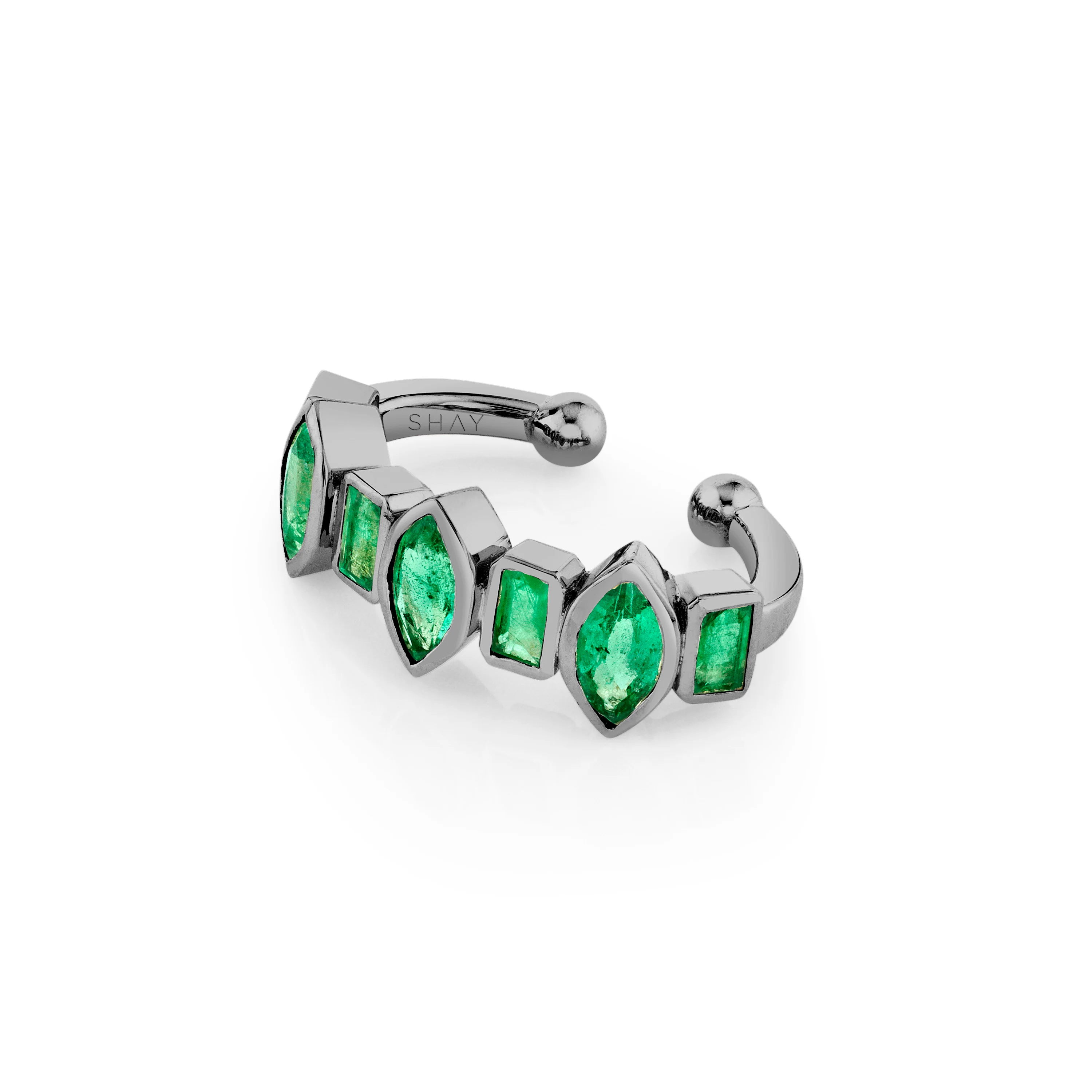 MIXED EMERALD BEZEL EAR CUFF - Image 5