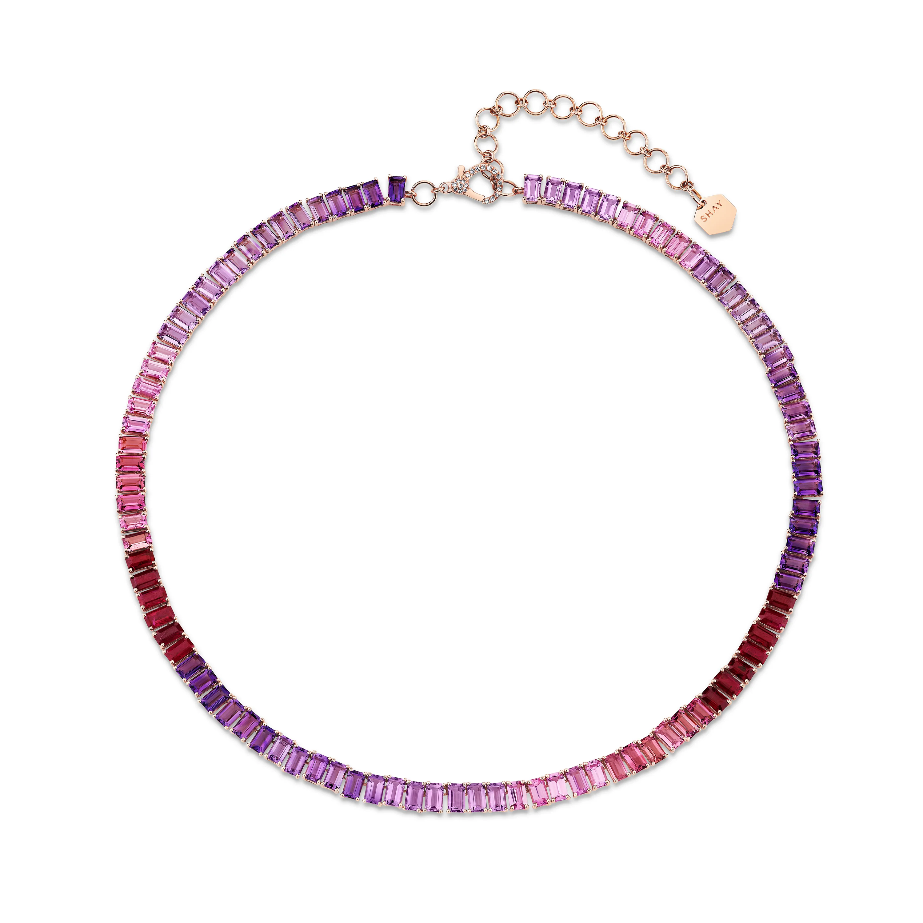 PINK SAPPHIRE OMBRE ETERNITY NECKLACE - Image 3