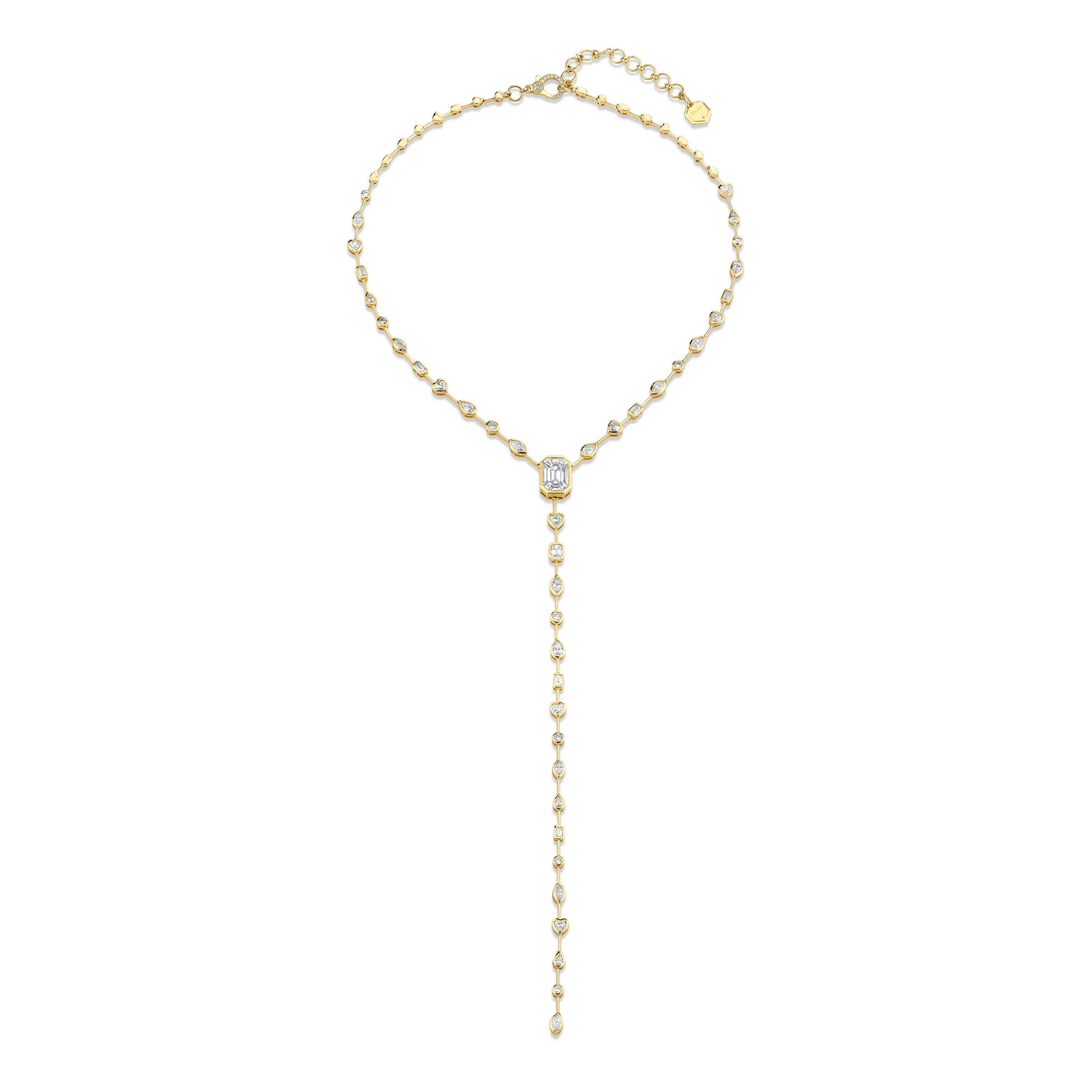 MIXED DIAMOND ILLUSION Y NECKLACE - Image 3
