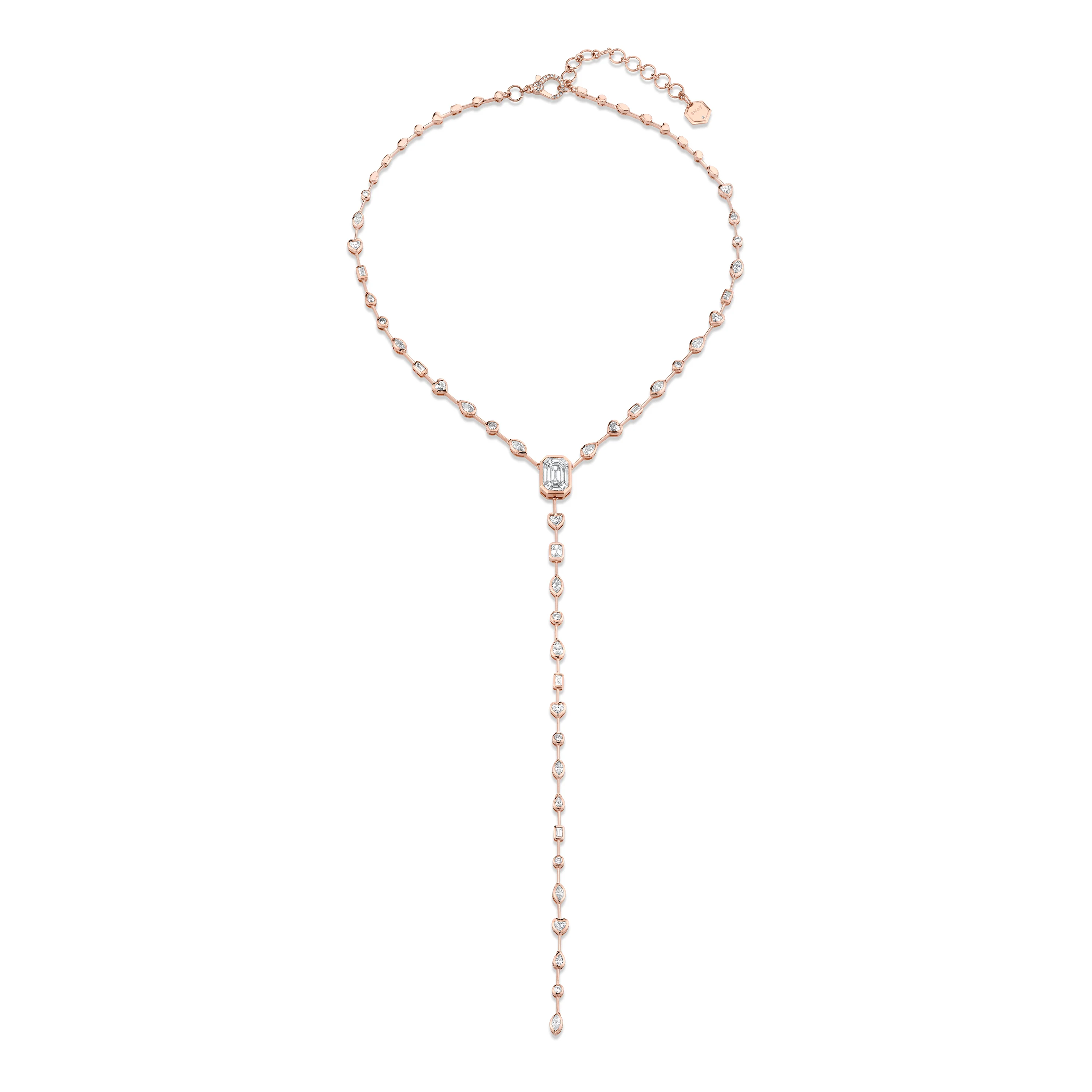 MIXED DIAMOND ILLUSION Y NECKLACE - Image 5