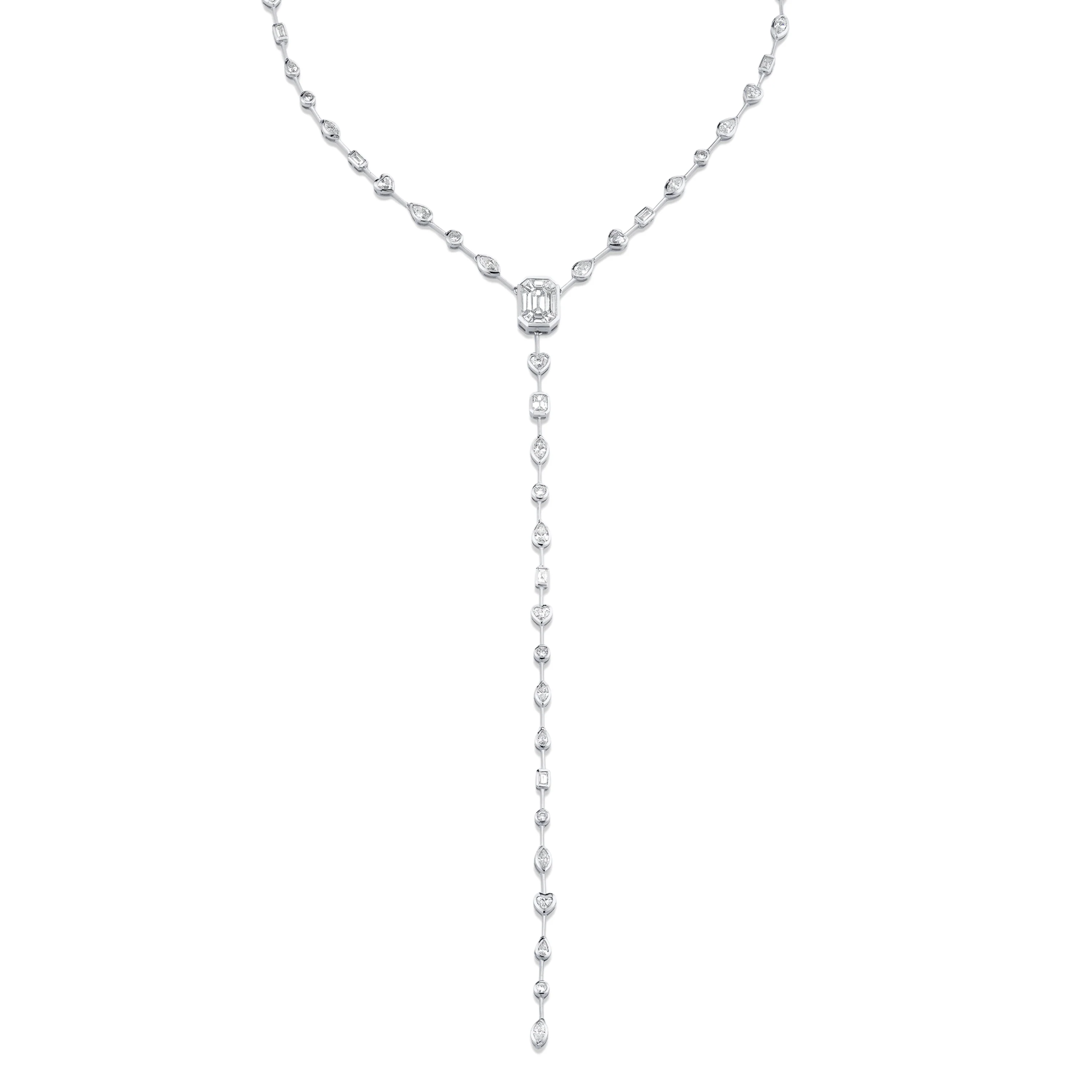 MIXED DIAMOND ILLUSION Y NECKLACE - Image 6