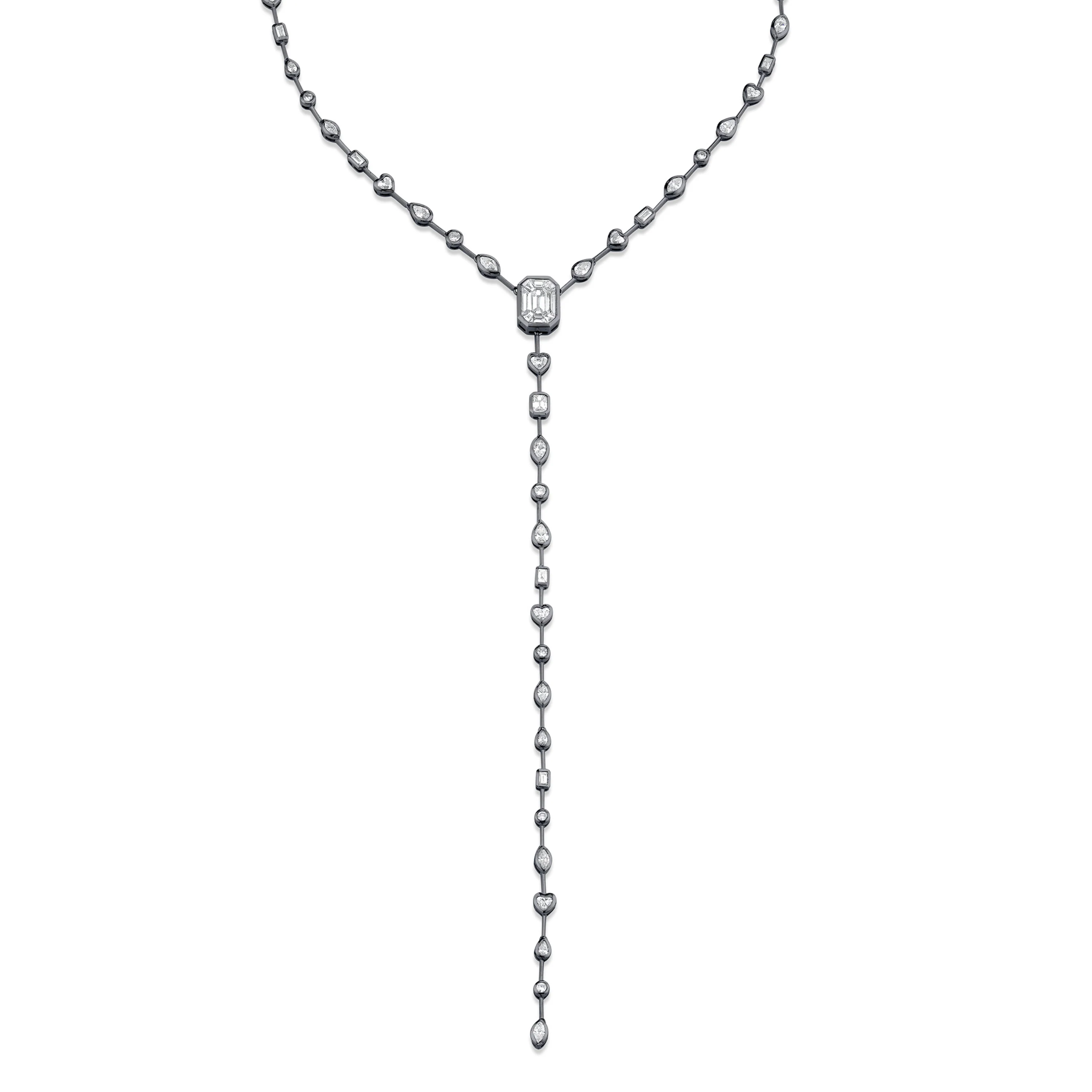 MIXED DIAMOND ILLUSION Y NECKLACE - Image 8