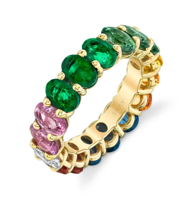 RAINBOW OVAL ETERNITY BAND - Image 3