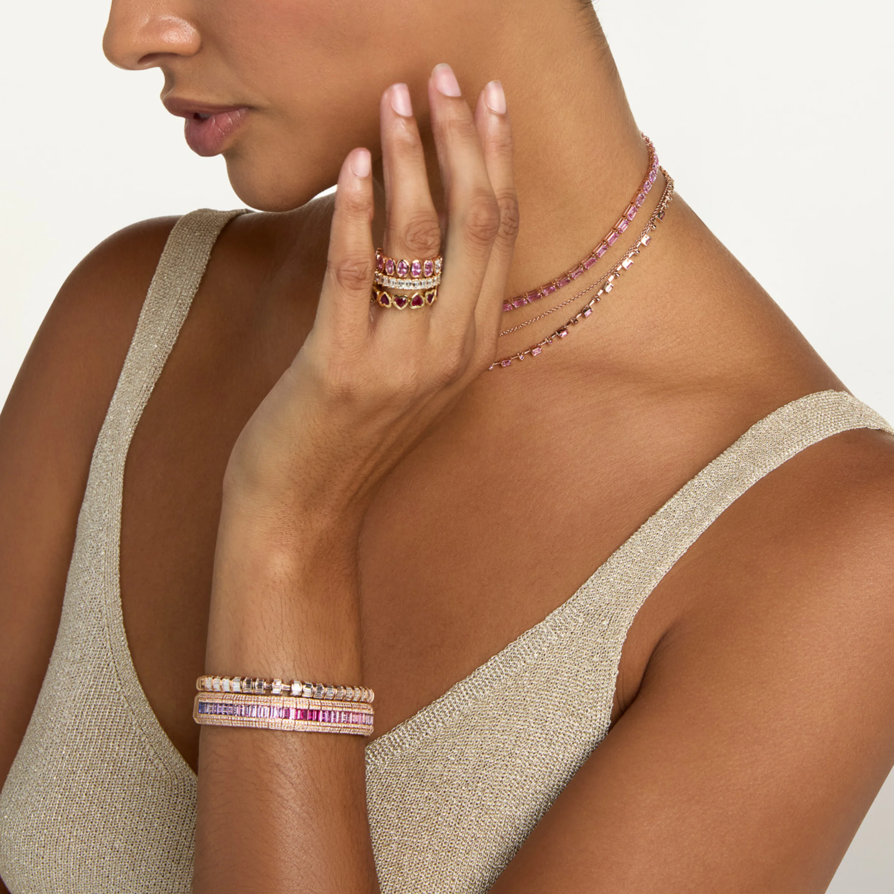 PASTEL & DIAMOND OMBRE STRETCH BRACELET - Image 2