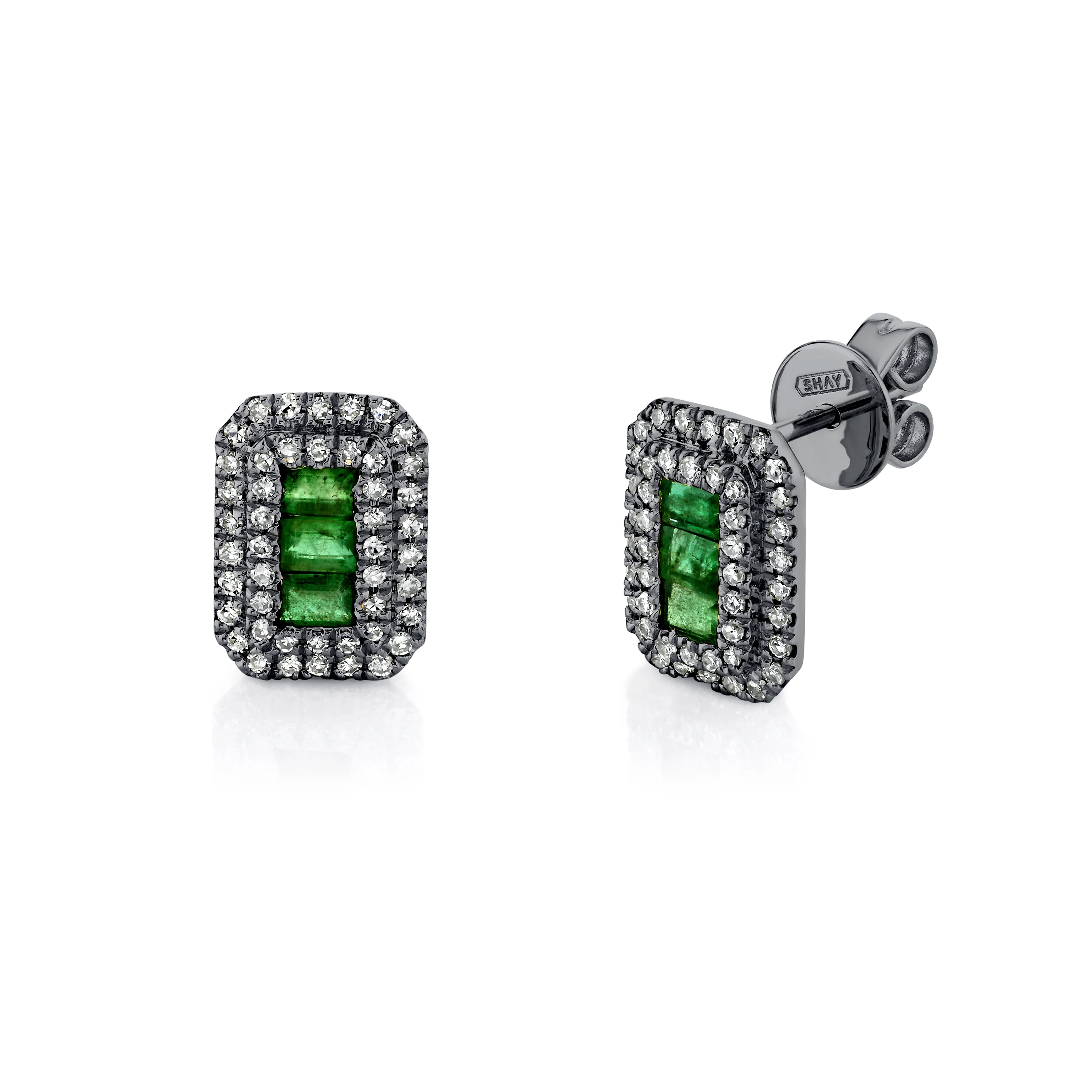 EMERALD & DIAMOND SCALES STUDS - Image 4