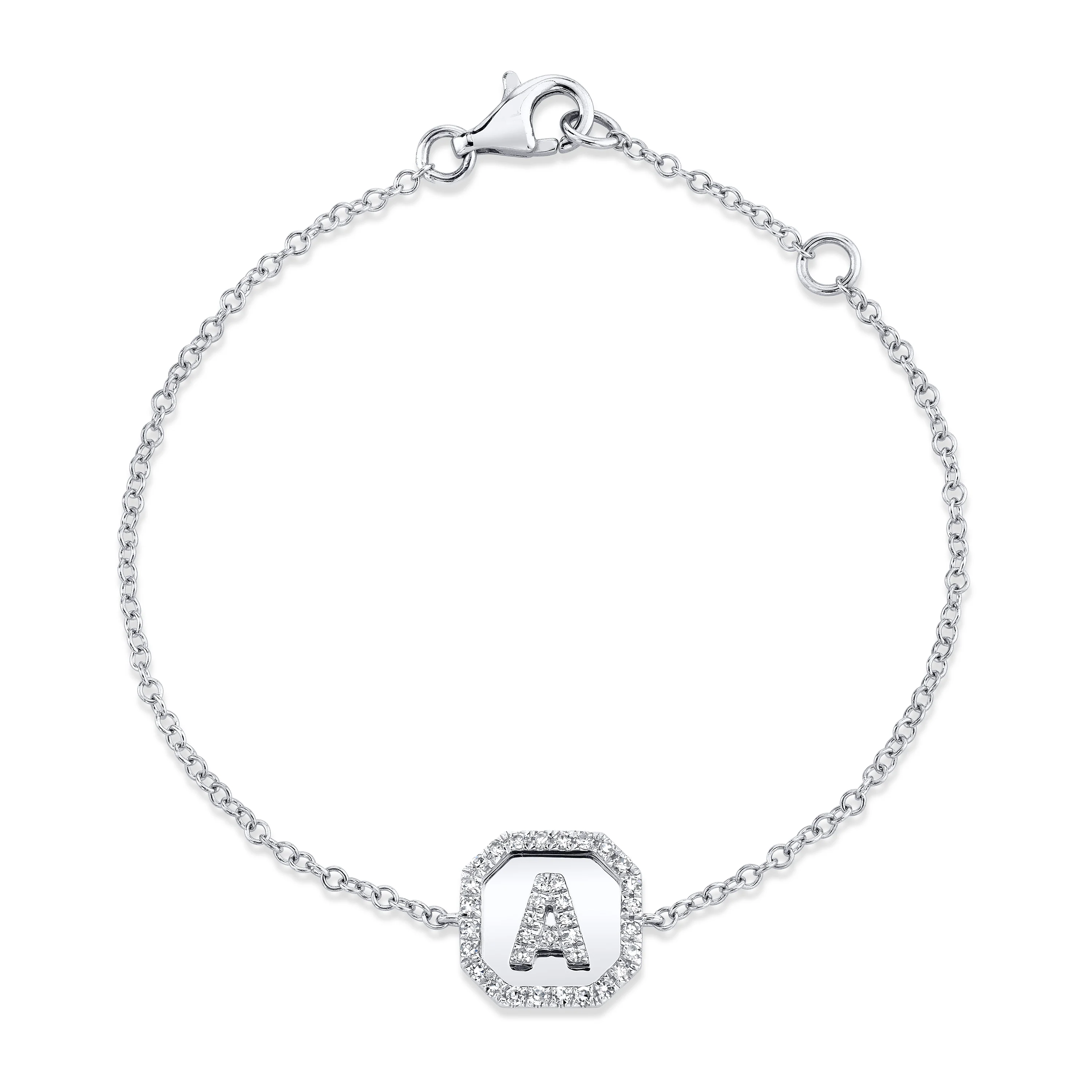 MINI ME DIAMOND PAVE BABY INITAL NAMEPLATE BRACELET - Image 3