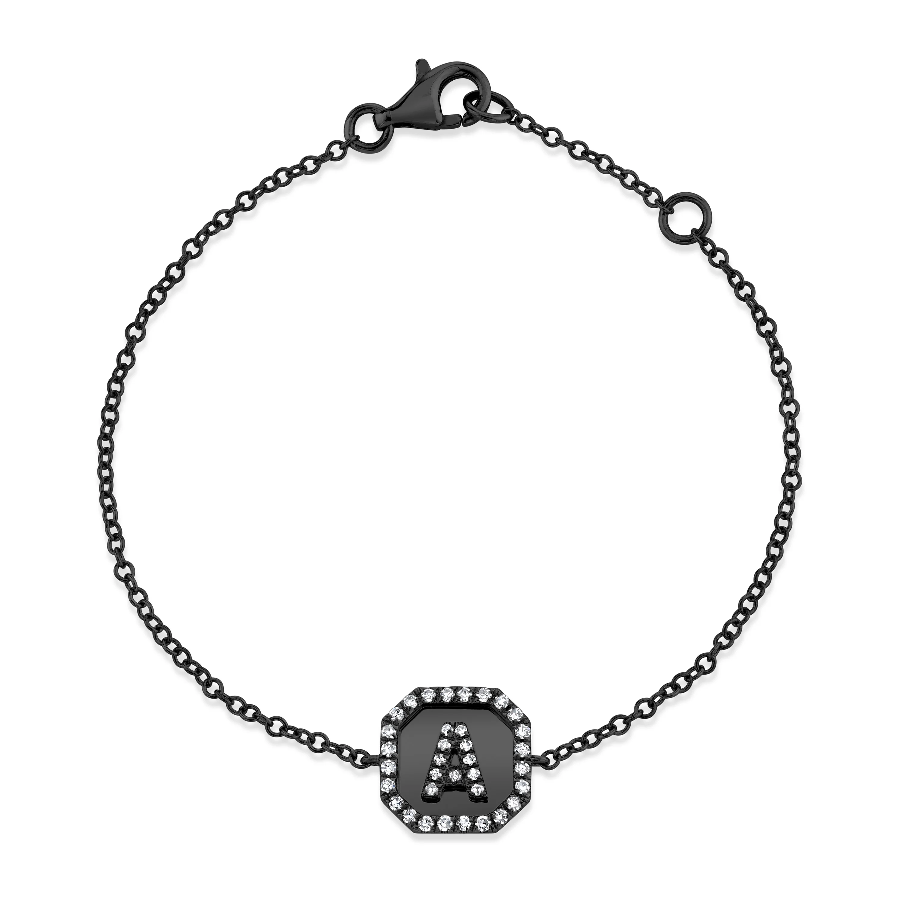 MINI ME DIAMOND PAVE BABY INITAL NAMEPLATE BRACELET - Image 5