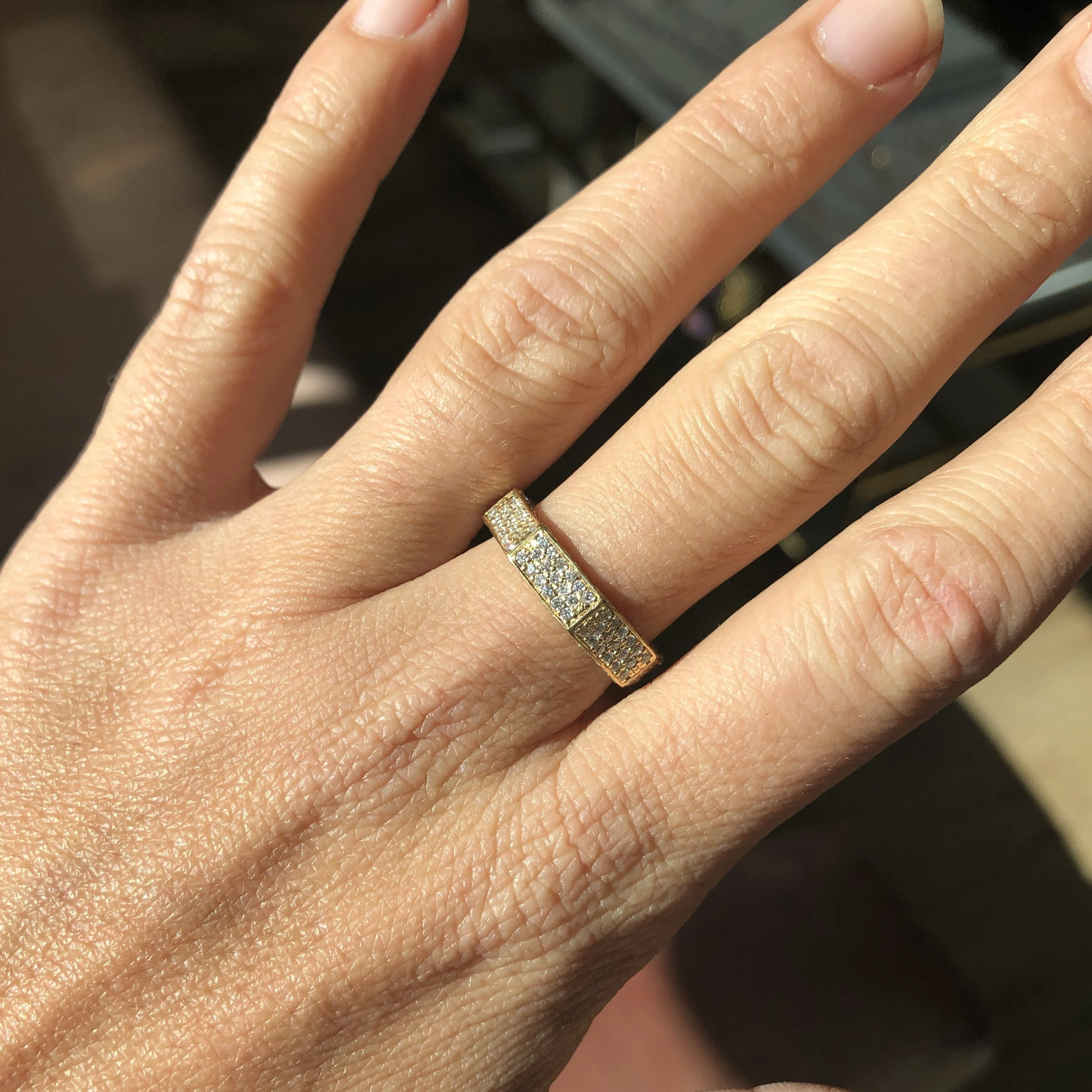 READY TO SHIP DIAMOND PAVE BOLTED RING - Image 4