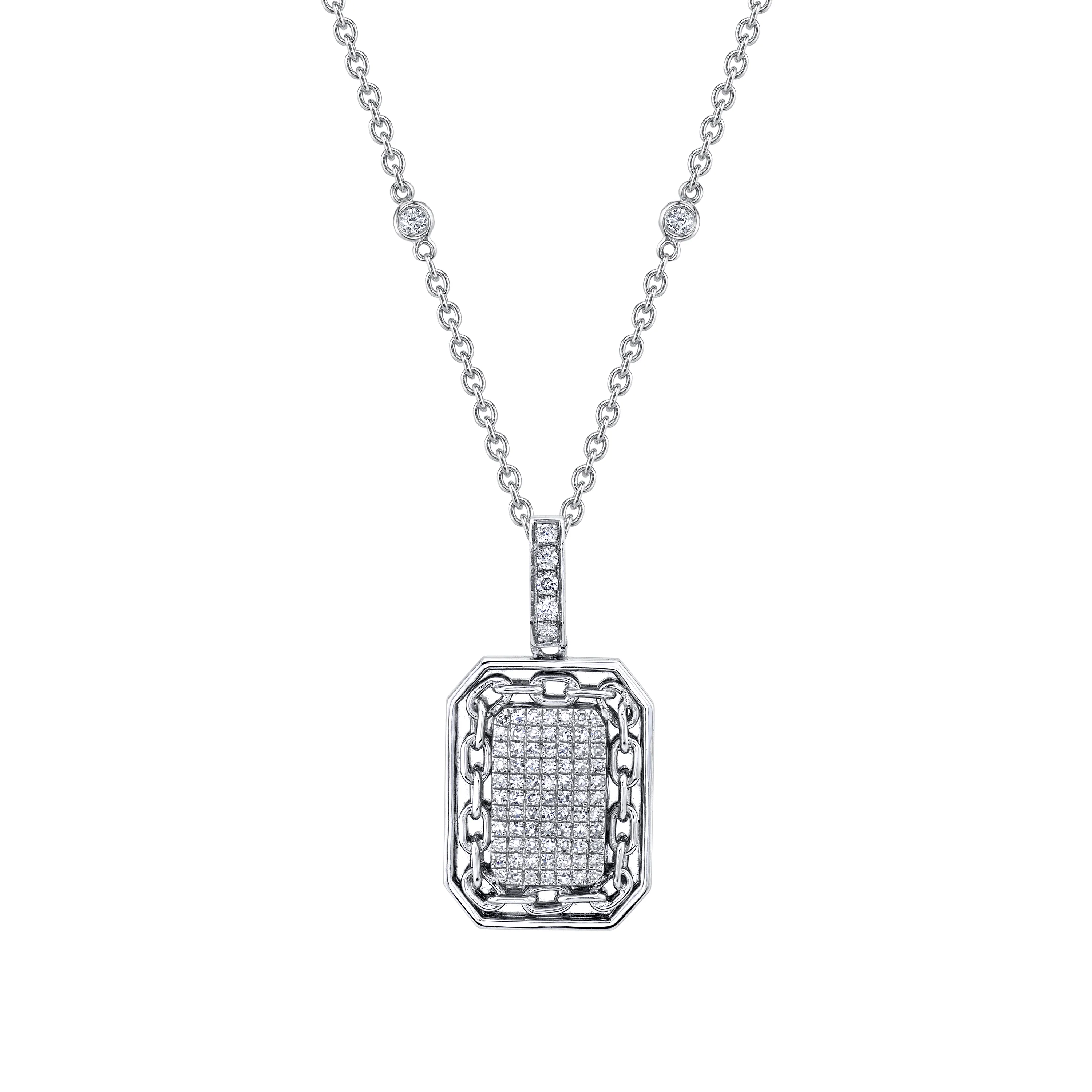 DIAMOND LINK BORDER NECKLACE