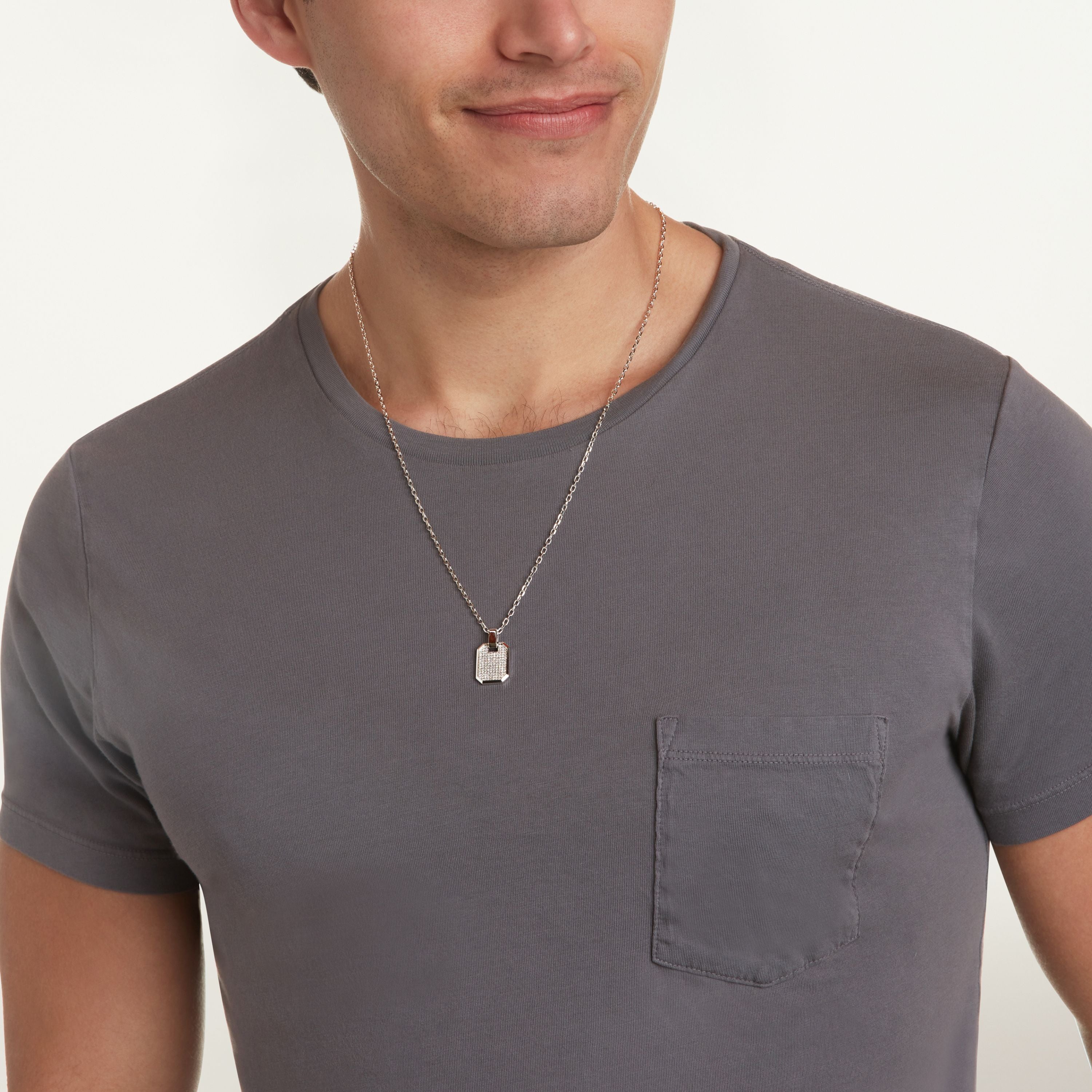 DIAMOND PAVE NAMEPLATE PENDANT - Image 2