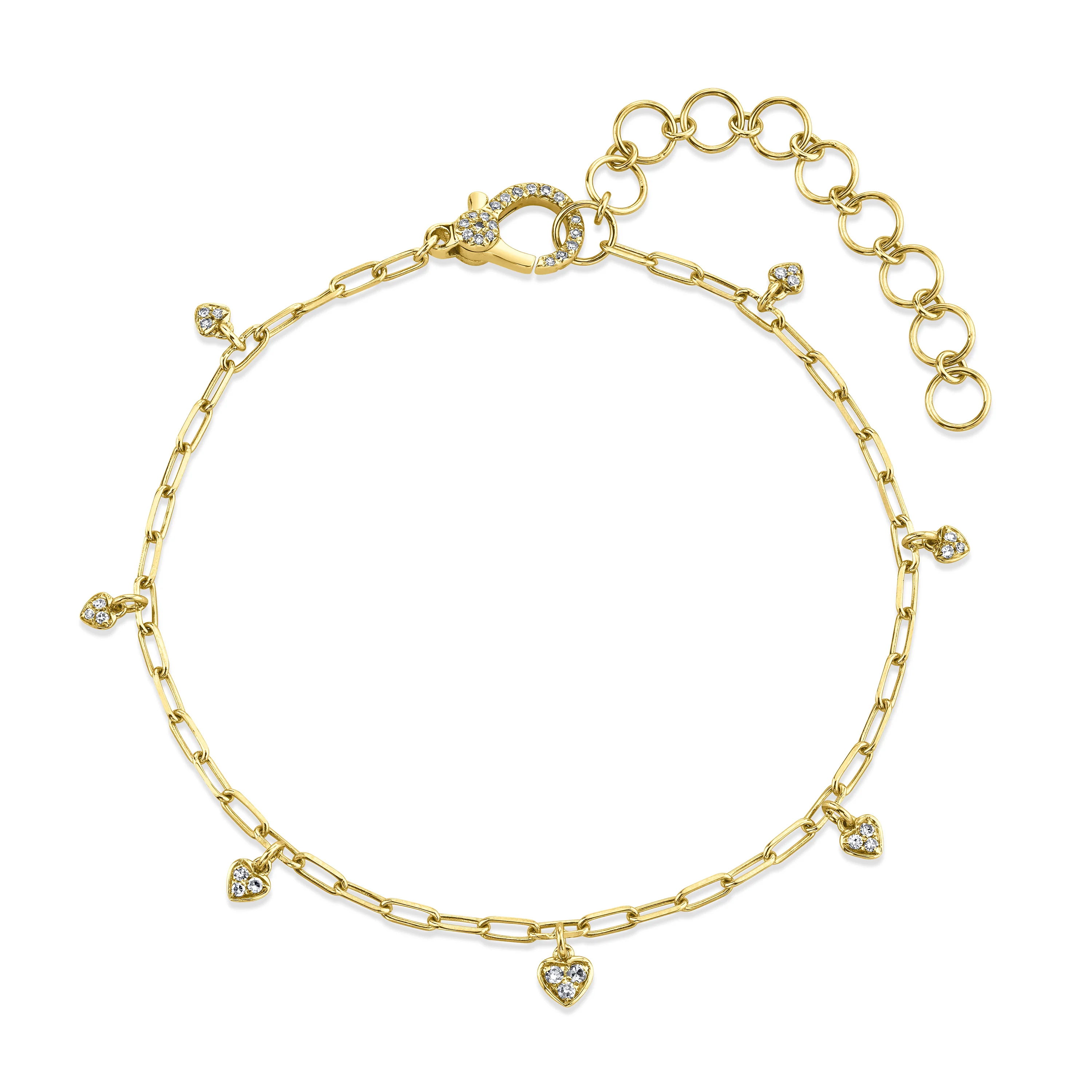 MINI ME DIAMOND PAVE BABY HEART DROP ANKLET