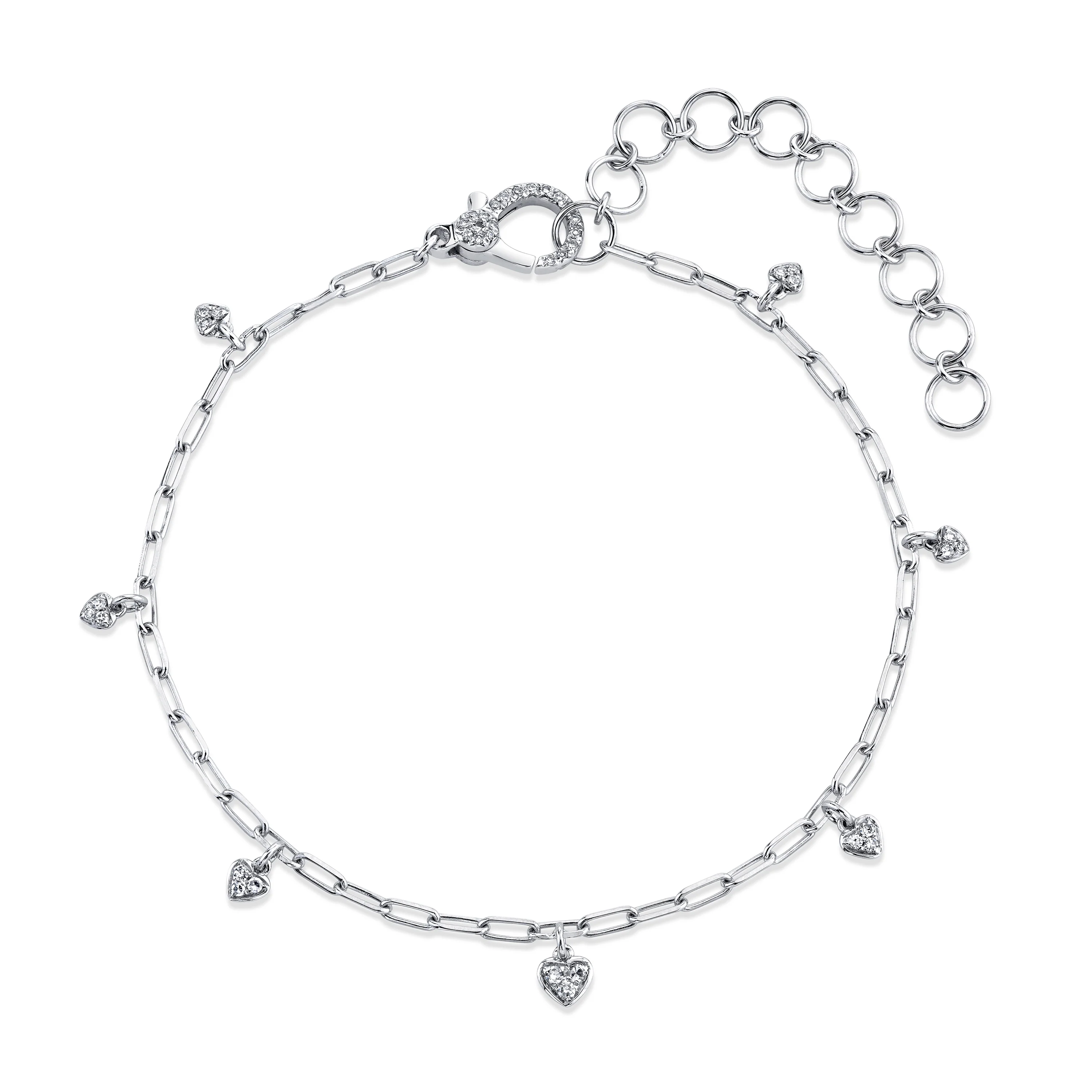 MINI ME DIAMOND PAVE BABY HEART DROP ANKLET - Image 3