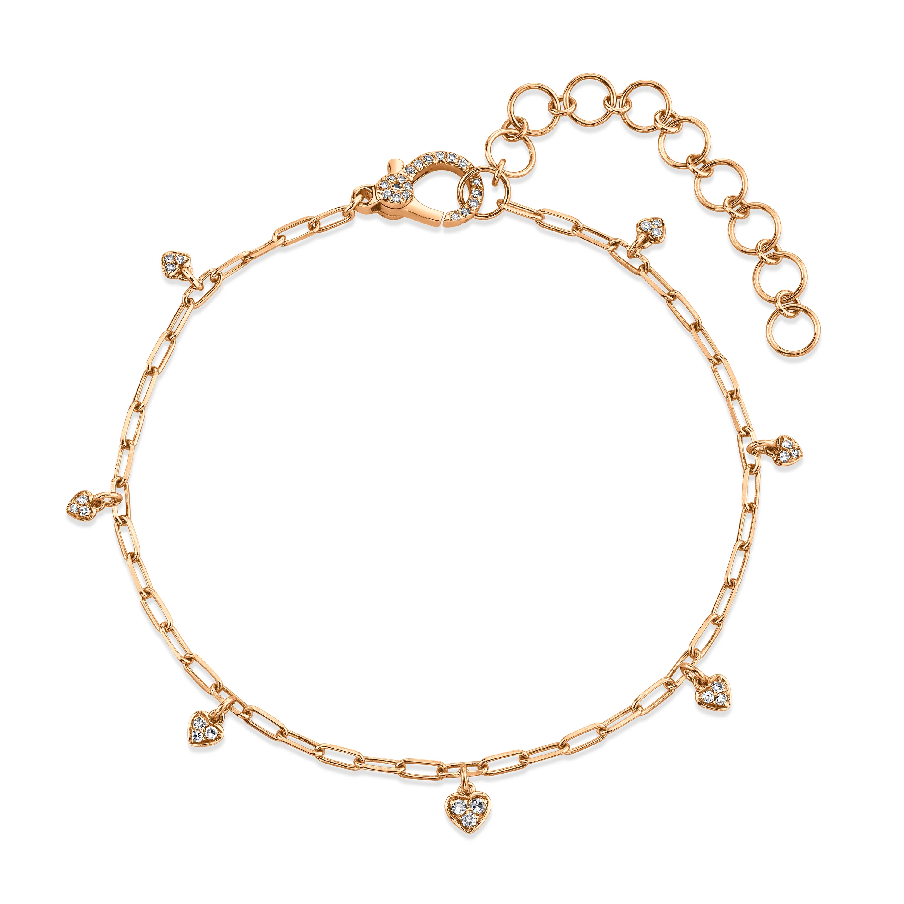 MINI ME DIAMOND PAVE BABY HEART DROP ANKLET - Image 4