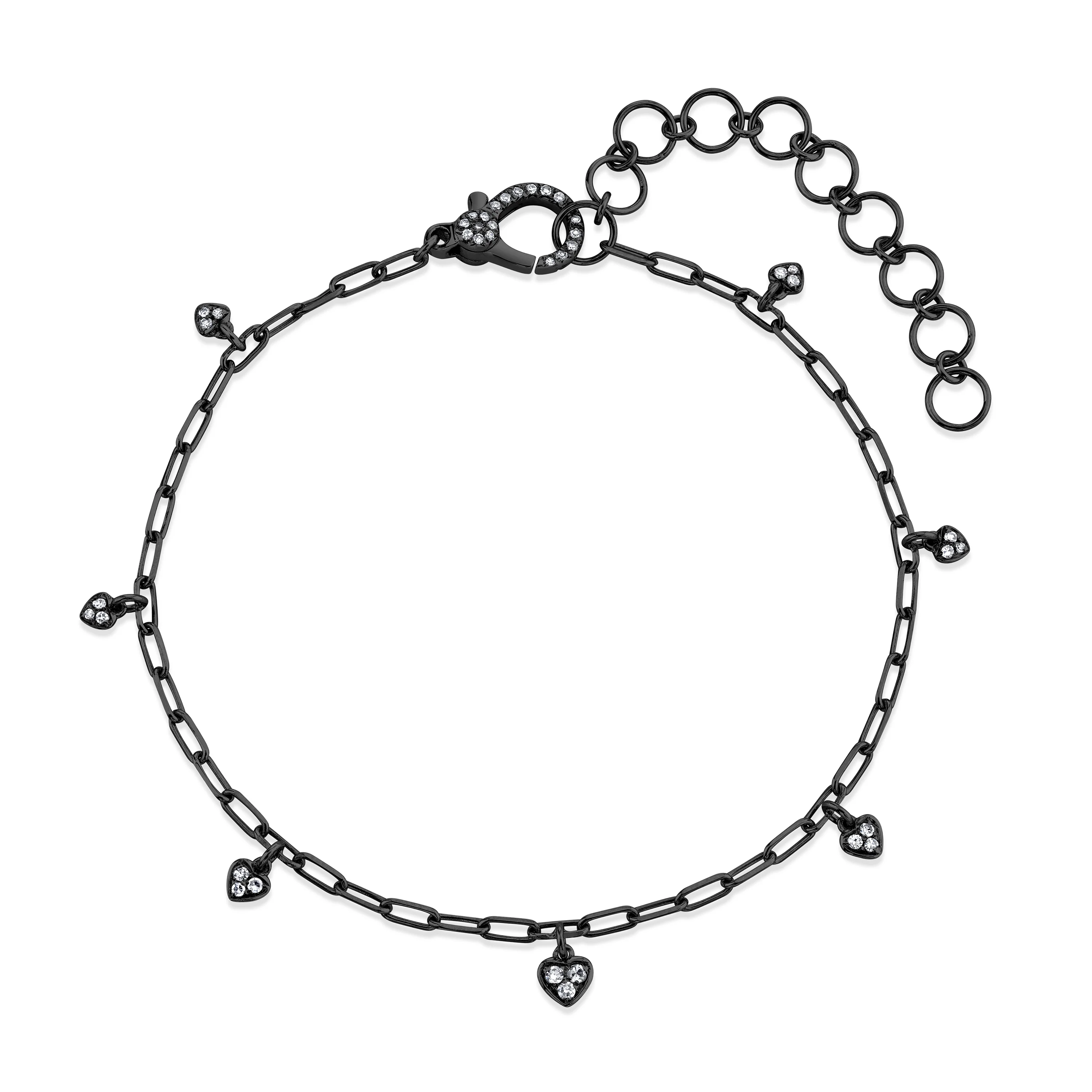 MINI ME DIAMOND PAVE BABY HEART DROP ANKLET - Image 5