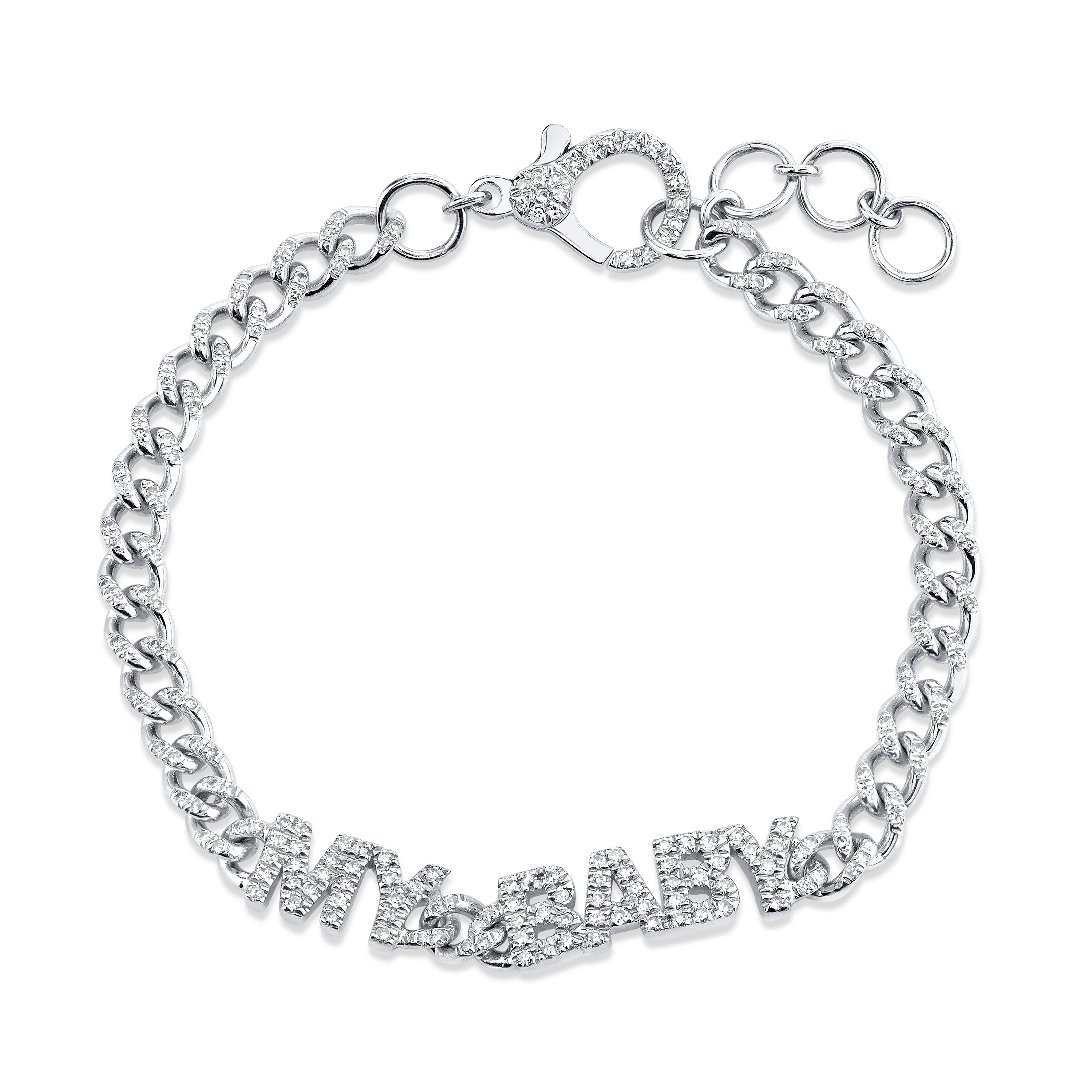 MINI ME DIAMOND PAVE "MY BABY" BABY LINK BRACELET - Image 3