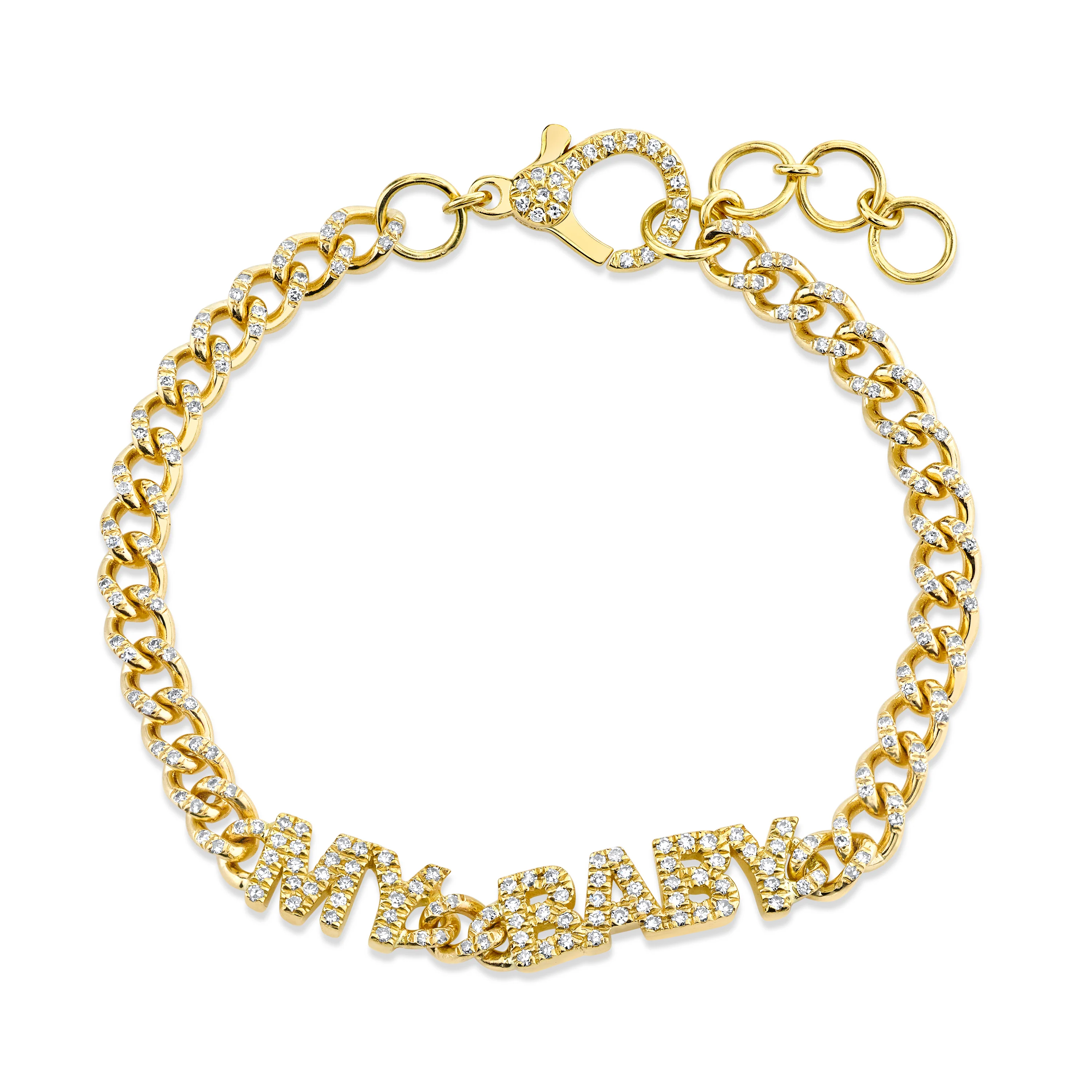 MINI ME DIAMOND PAVE "MY BABY" BABY LINK BRACELET - Image 4