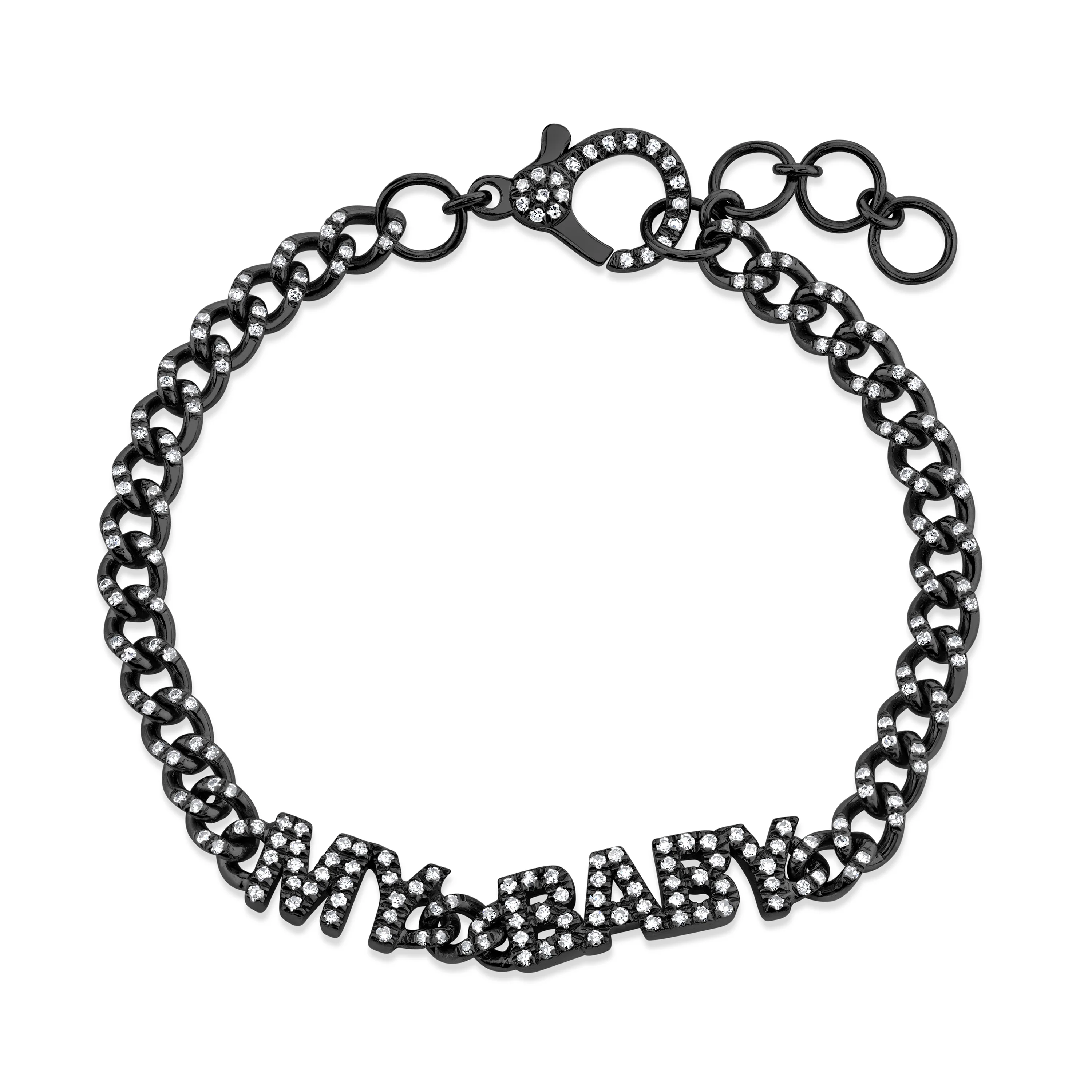 MINI ME DIAMOND PAVE "MY BABY" BABY LINK BRACELET - Image 5