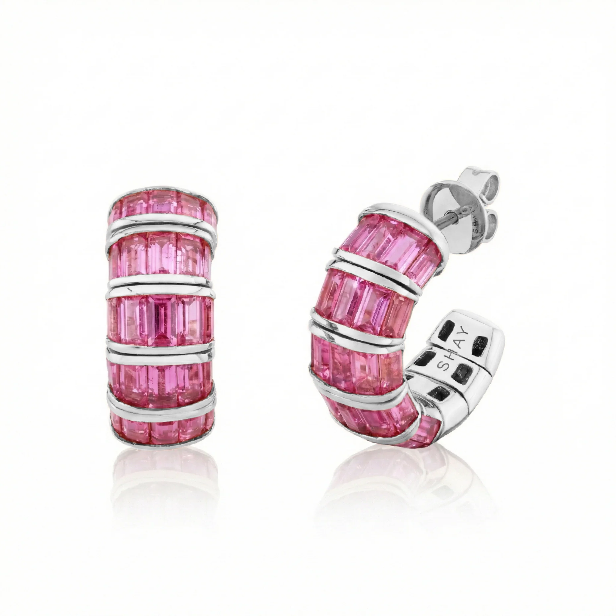 PINK SAPPHIRE BAGUETTE HUGGIES - Image 3