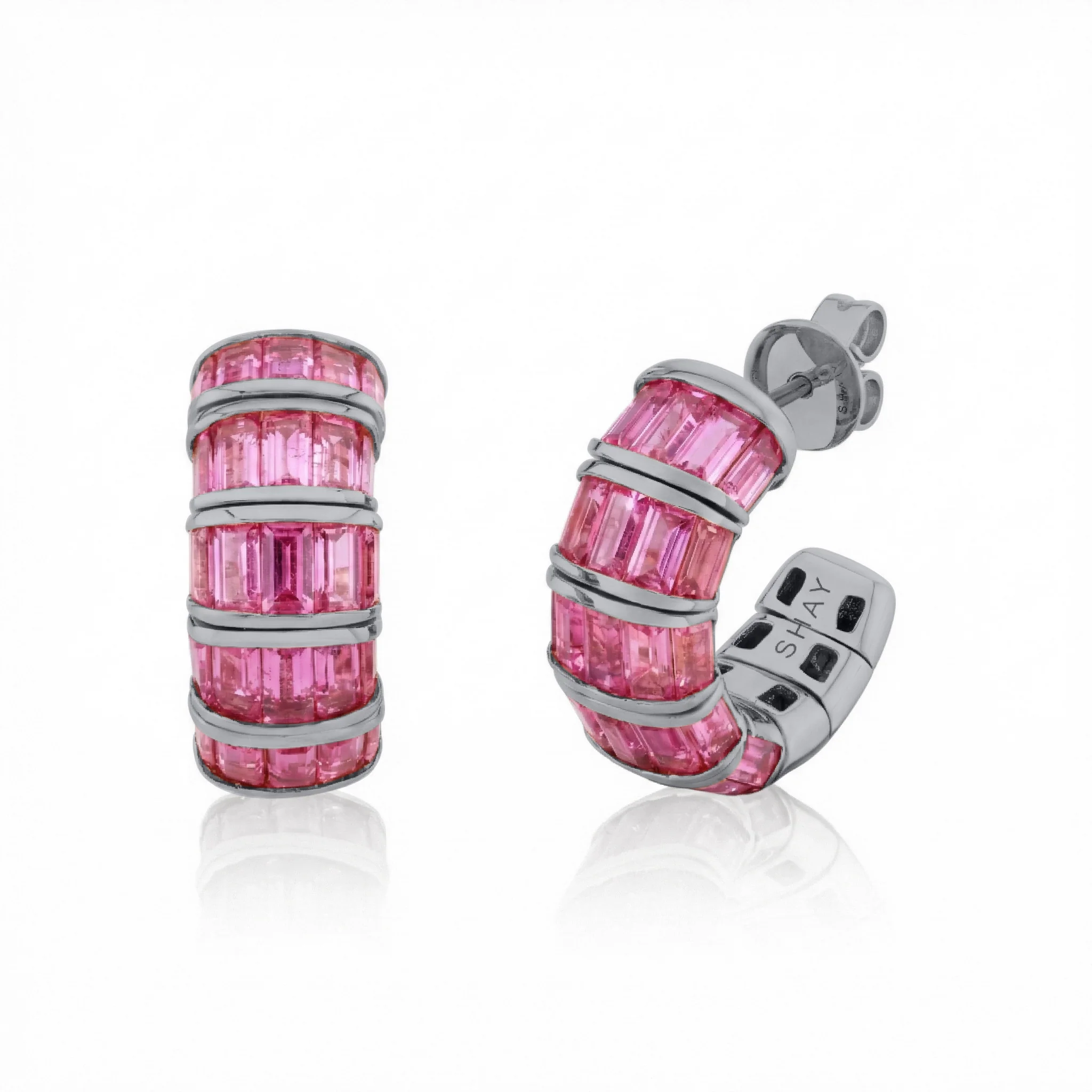 PINK SAPPHIRE BAGUETTE HUGGIES - Image 4