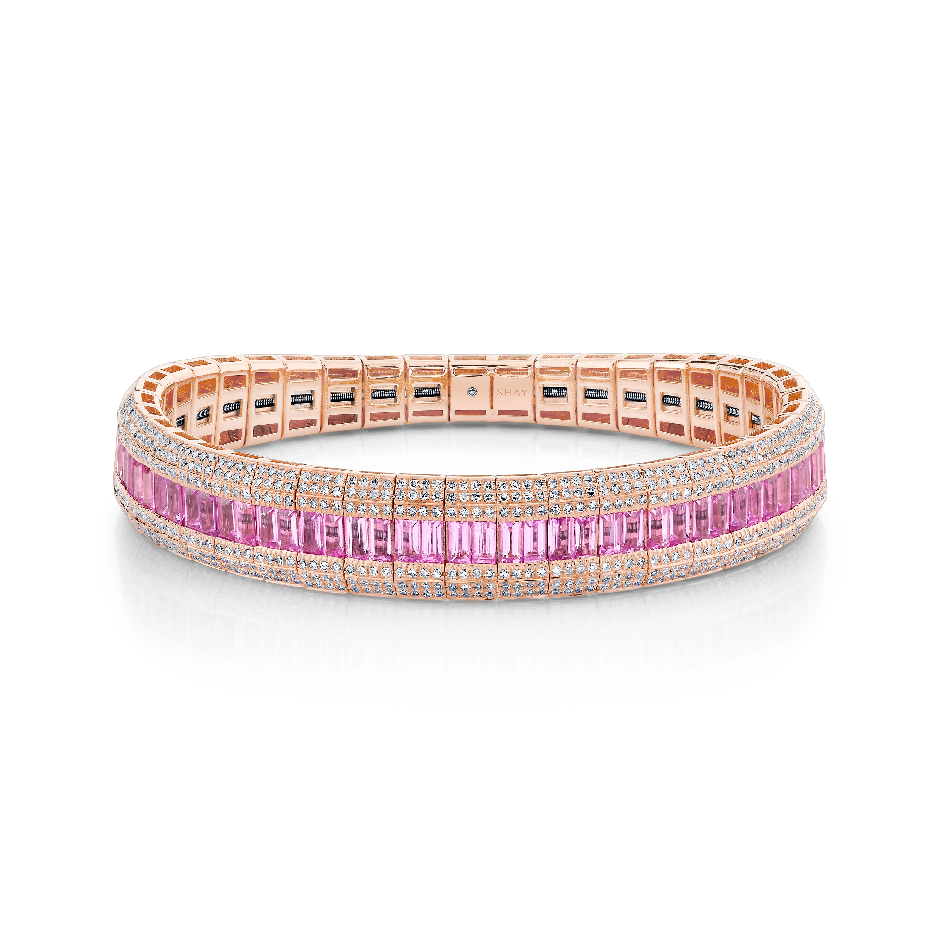 PINK SAPPHIRE & DIAMOND STRETCH BRACELET - Image 3