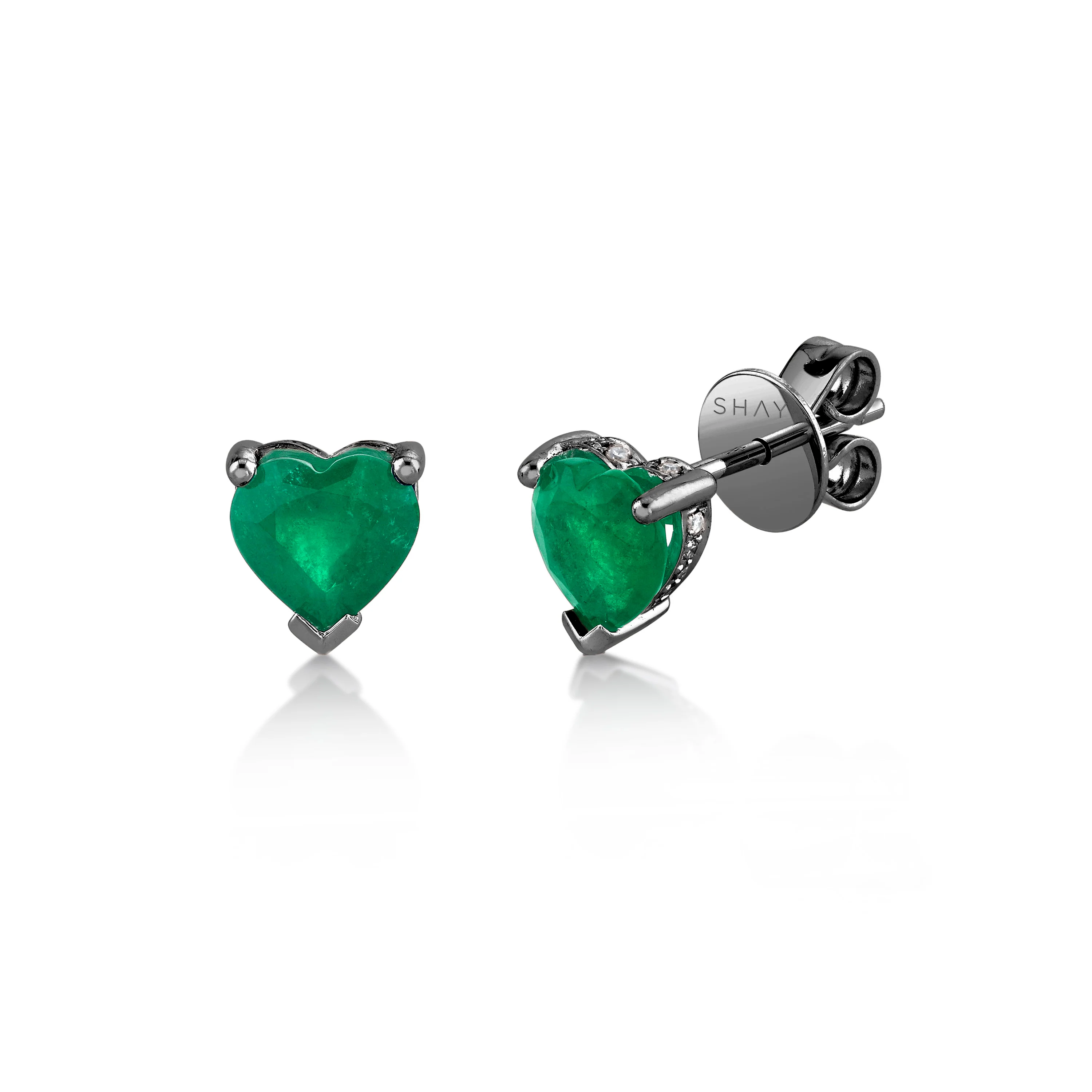 EMERALD HEART HALO STUDS - Image 4