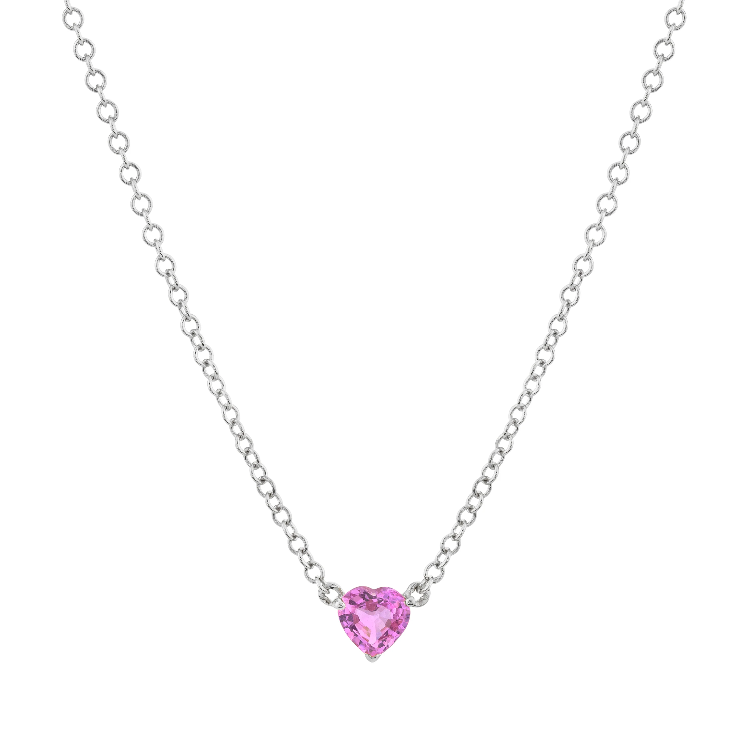 PINK SAPPHIRE HEART NECKLACE - Image 6