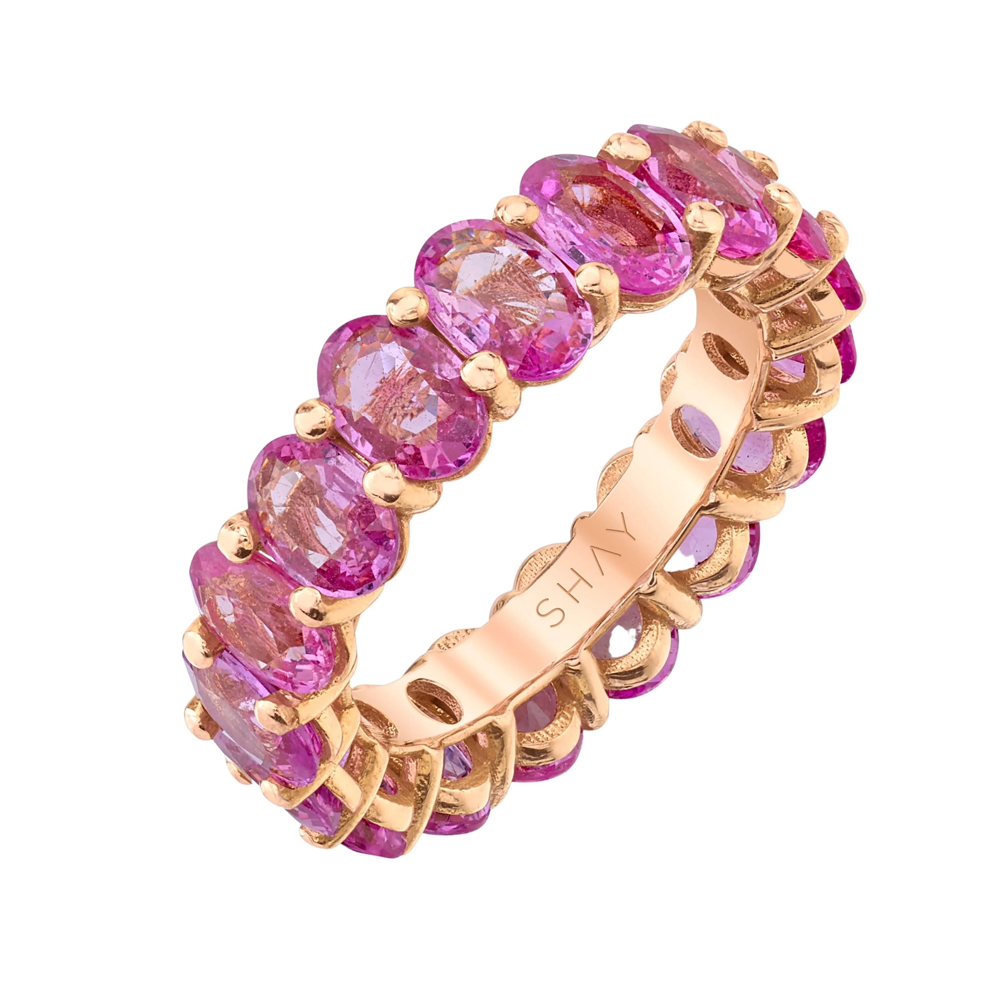 PINK SAPPHIRE OVAL ETERNITY BAND - Image 3