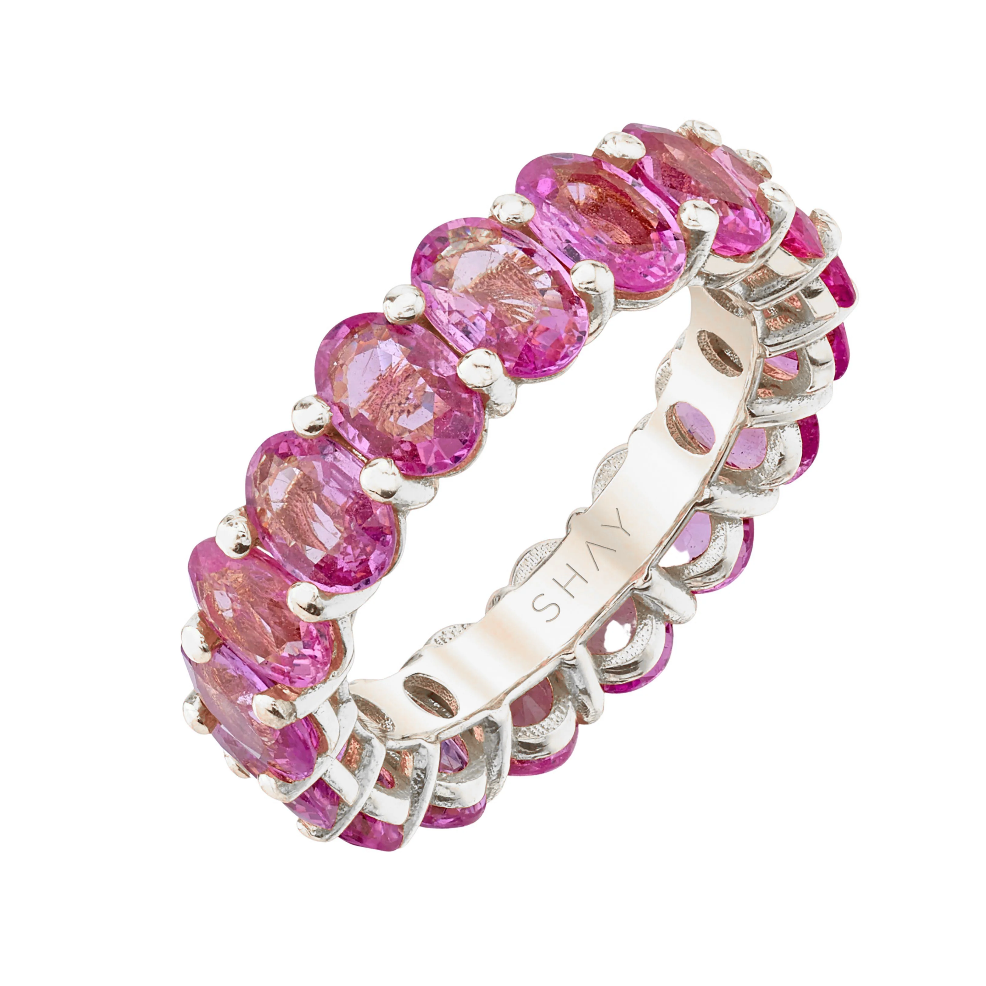 PINK SAPPHIRE OVAL ETERNITY BAND - Image 4