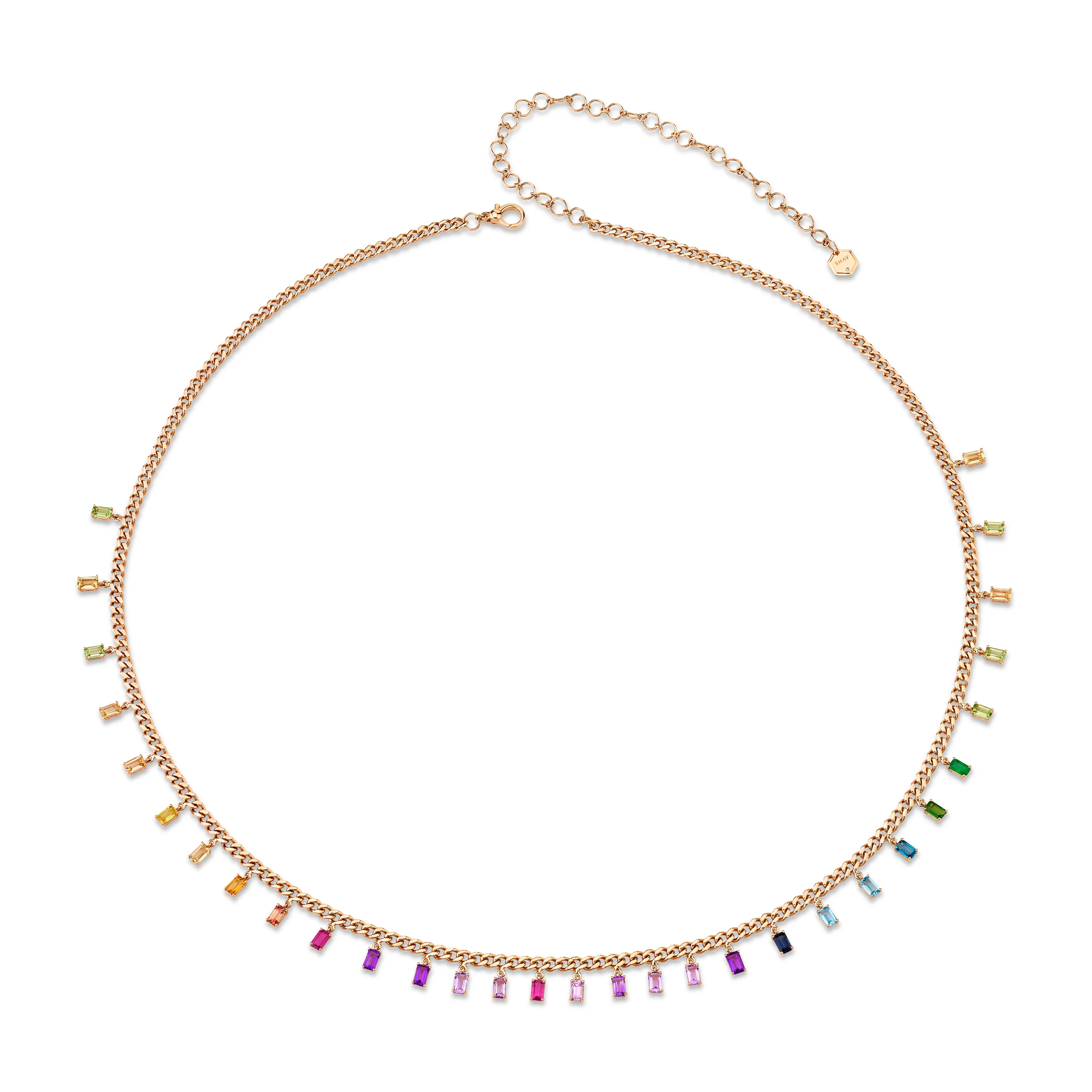 RAINBOW BAGUETTE BABY LINK BELLY CHAIN - Image 3