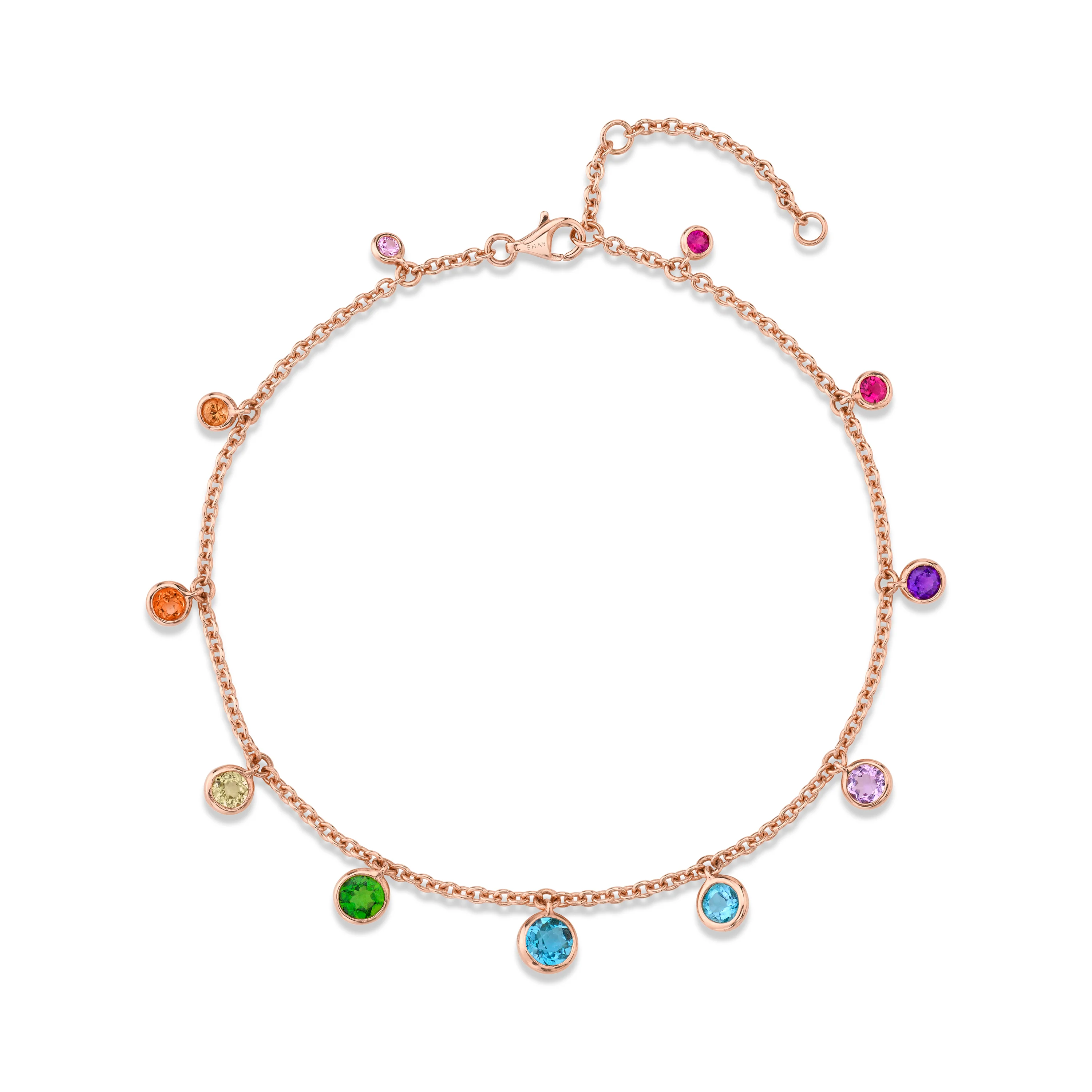 RAINBOW GRADUAL BEZEL DROP ANKLET - Image 2