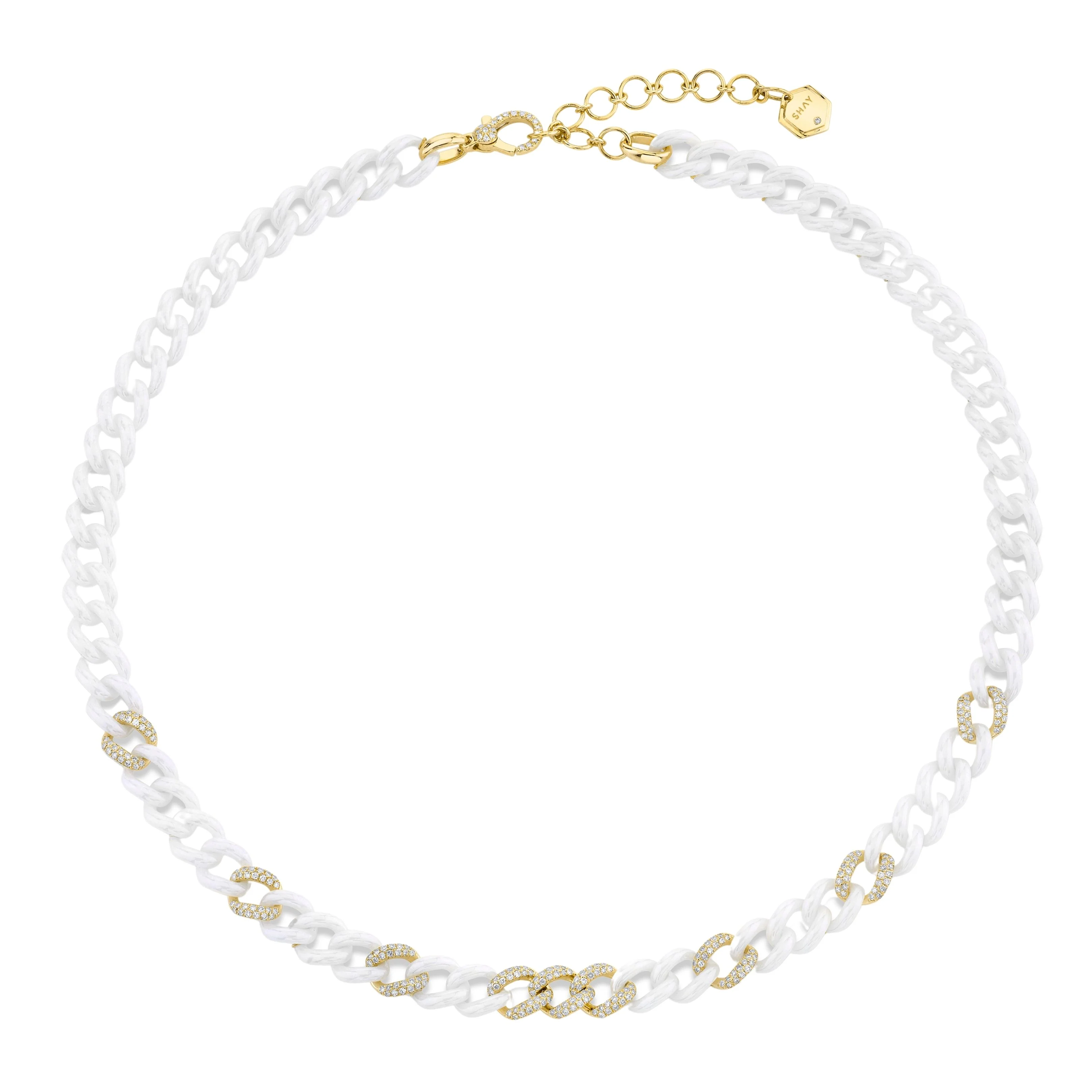 WHITE CERAMIC MEDIUM LINK NECKLACE - Image 3