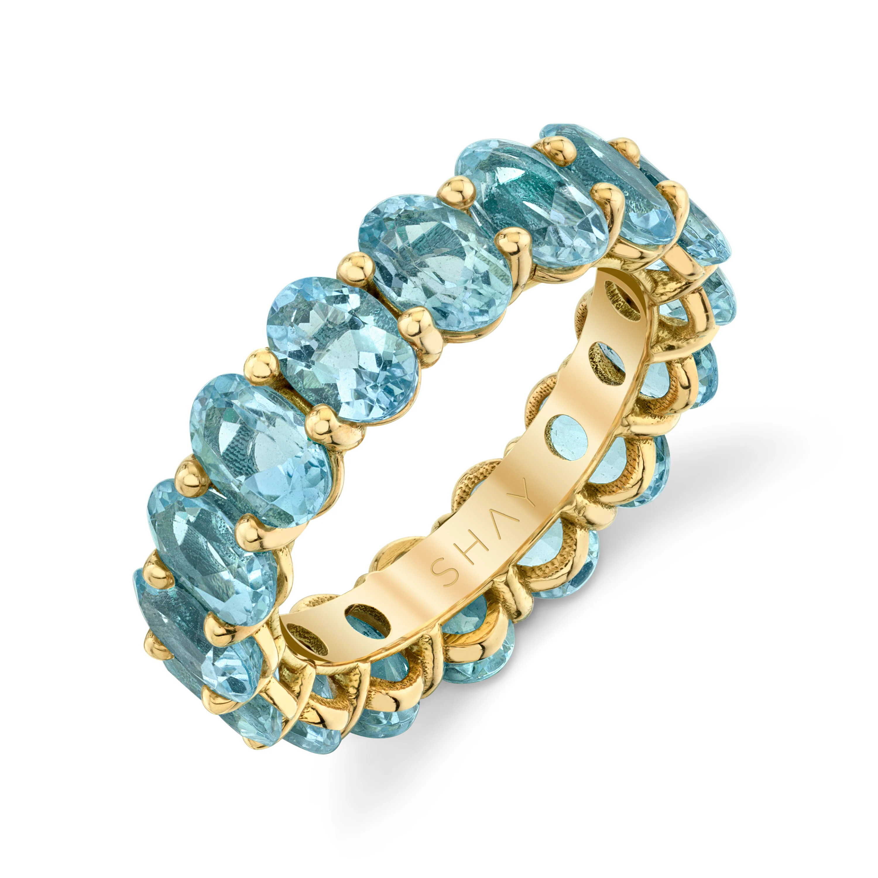 READY TO SHIP AQUAMARINE OVAL ETERNITY BAND