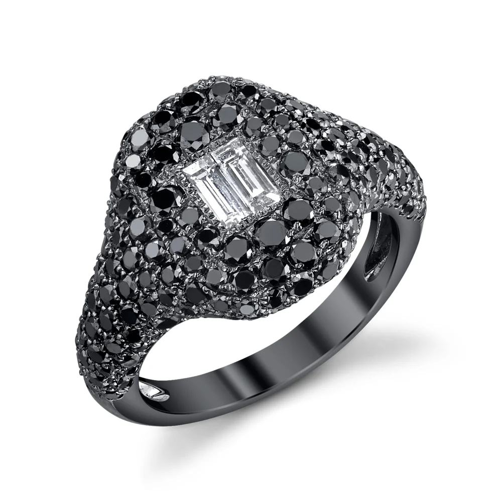 READY TO SHIP BLACK DIAMOND PAVE RING