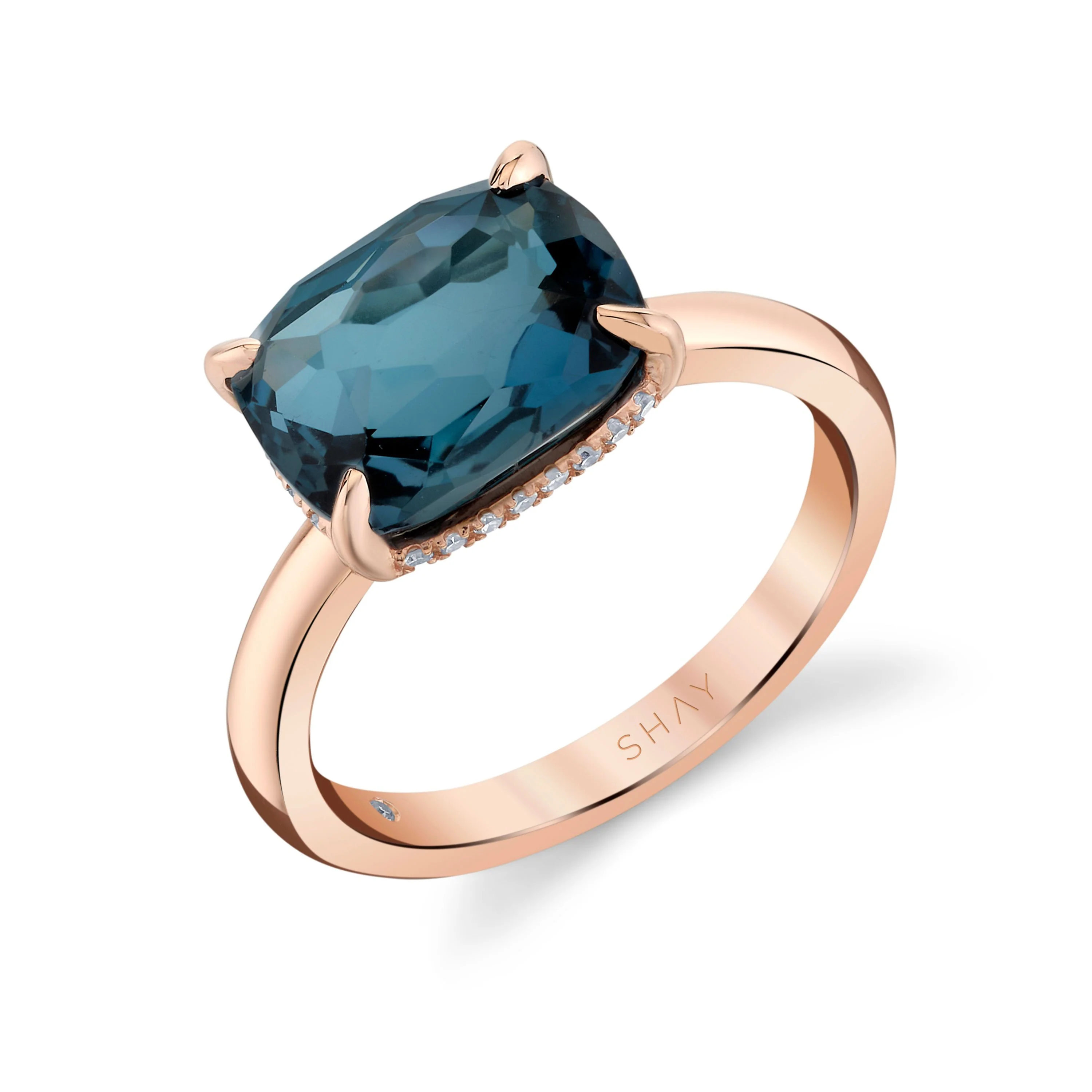 BLUE CRYSTAL & DIAMOND GEM RING - Image 5