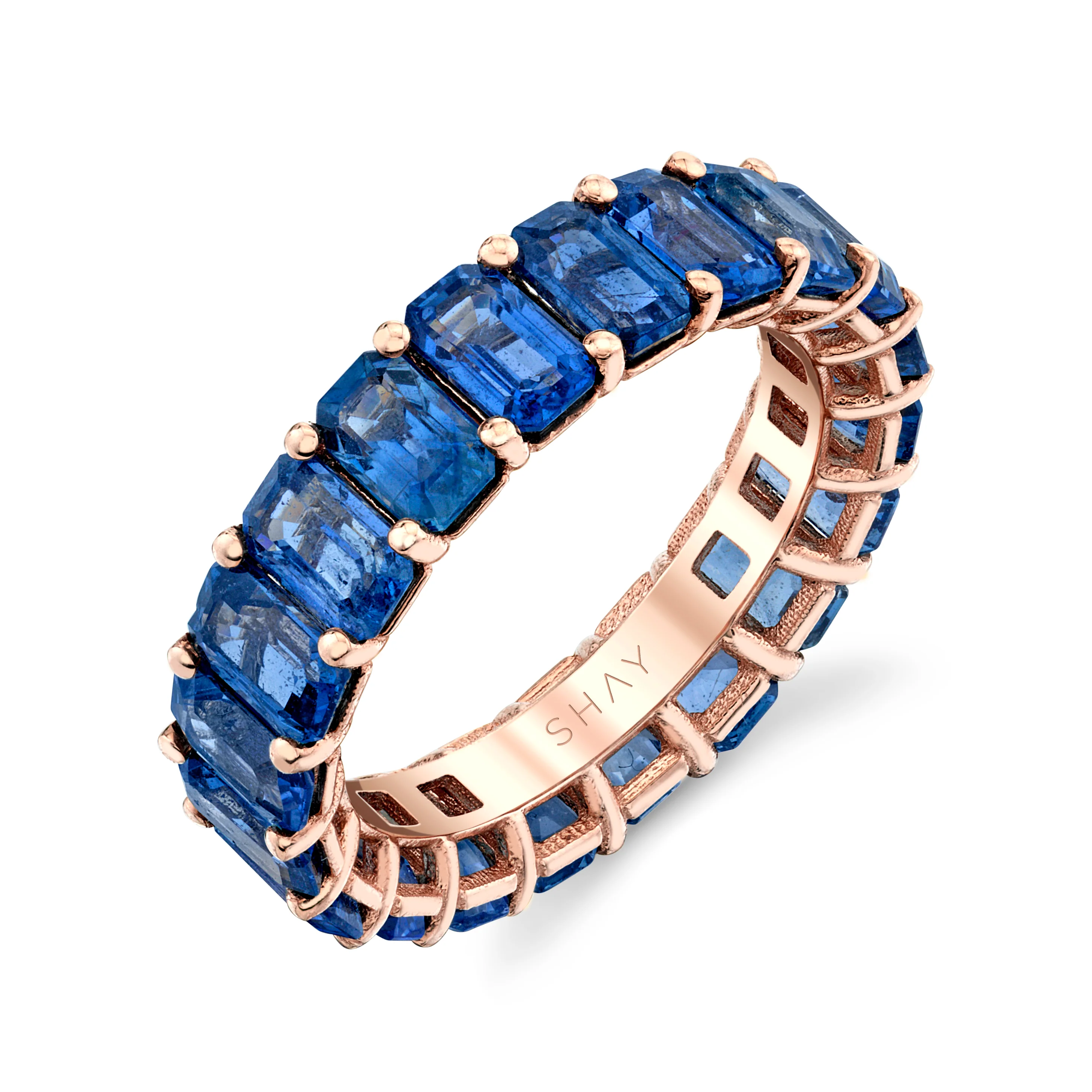READY TO SHIP BLUE SAPPHIRE ETERNITY BAND - Image 3