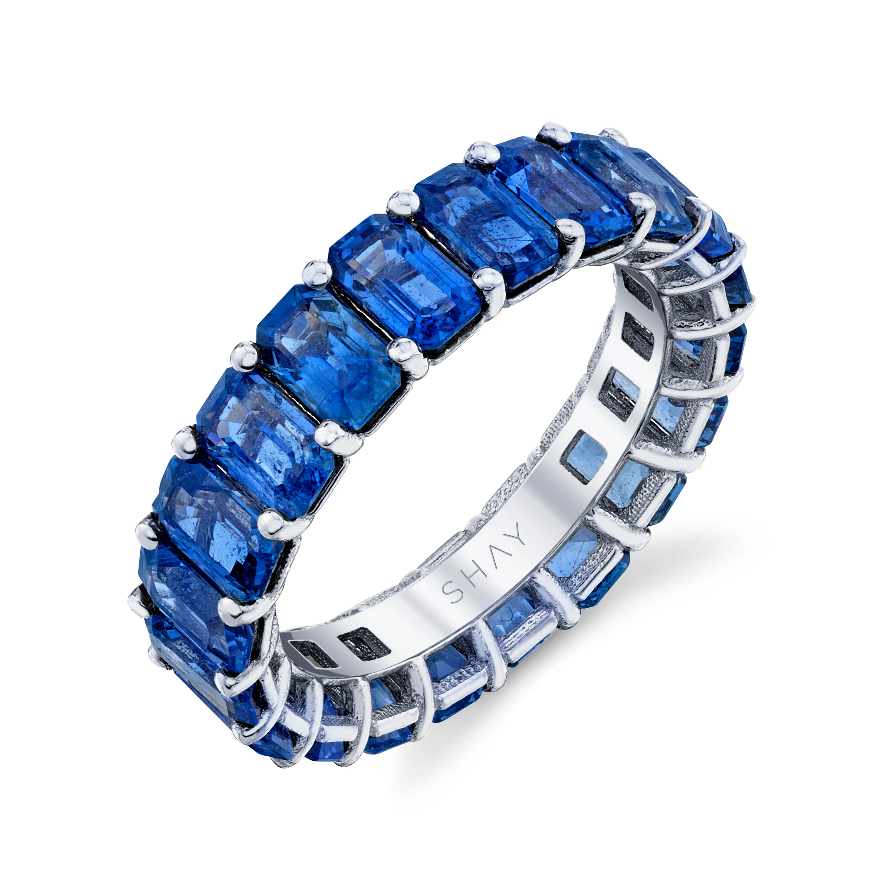 READY TO SHIP BLUE SAPPHIRE ETERNITY BAND - Image 4