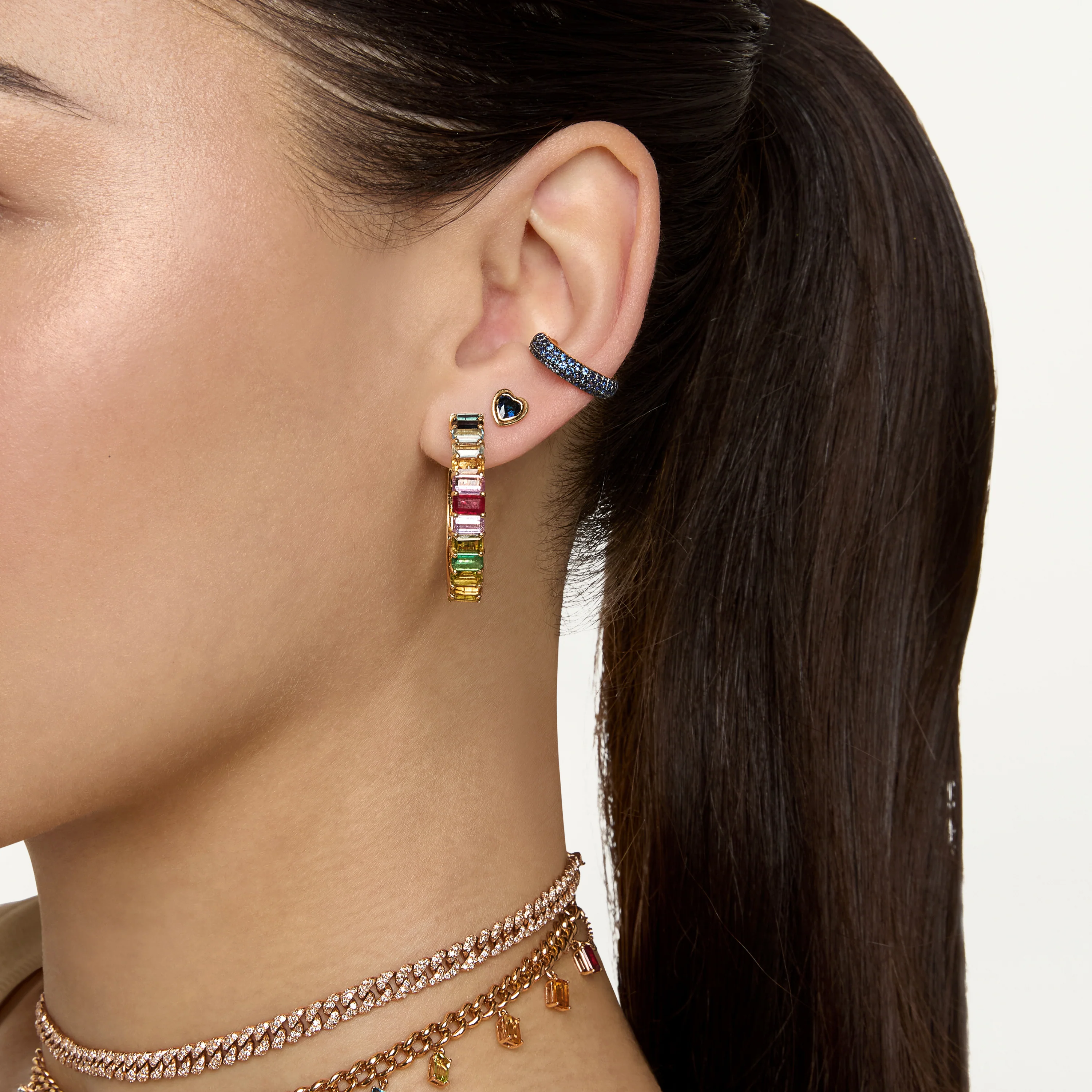 READY TO SHIP BLUE SAPPHIRE JUMBO EAR CUFF - Image 2