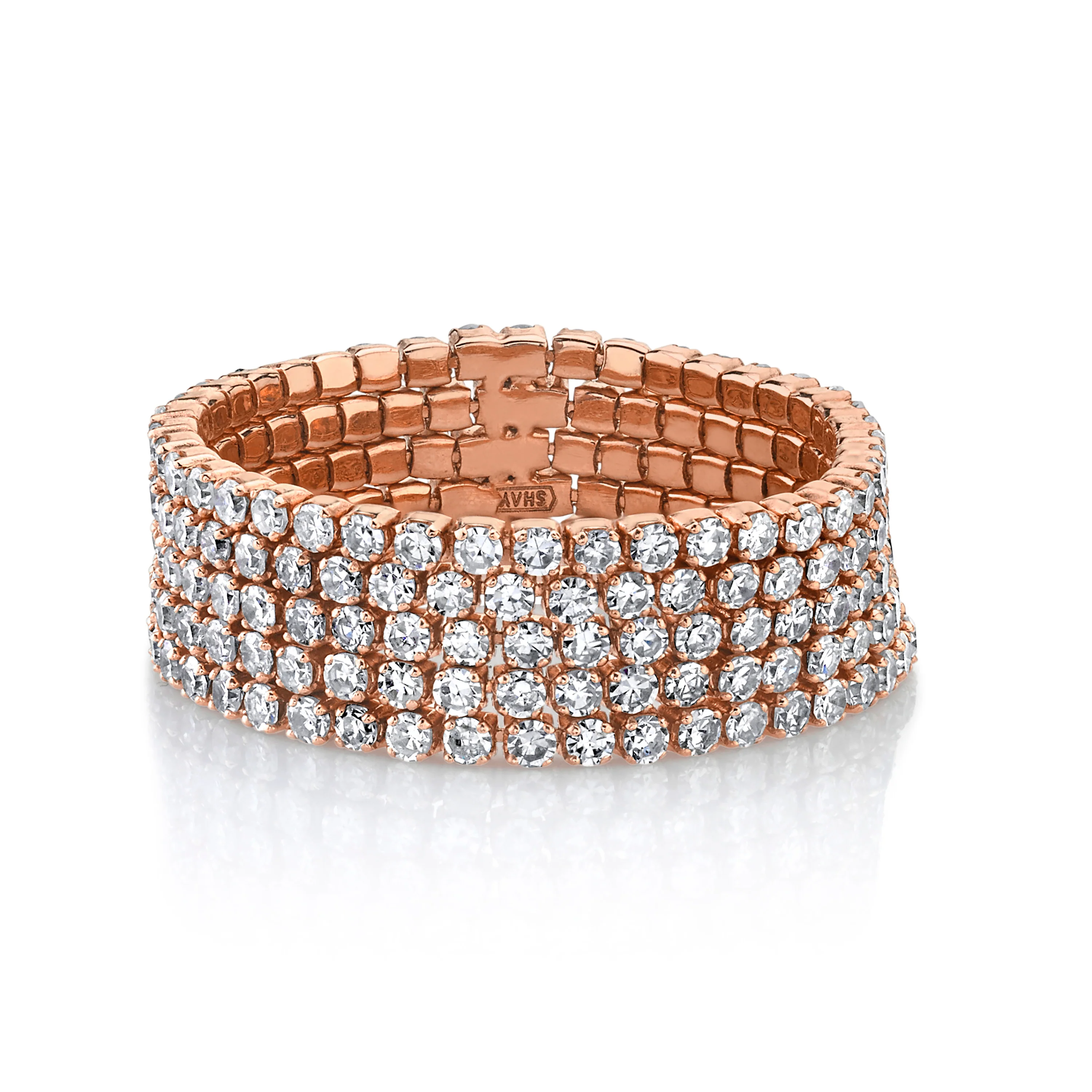 READY TO SHIP DIAMOND 5 THREAD STACK RING