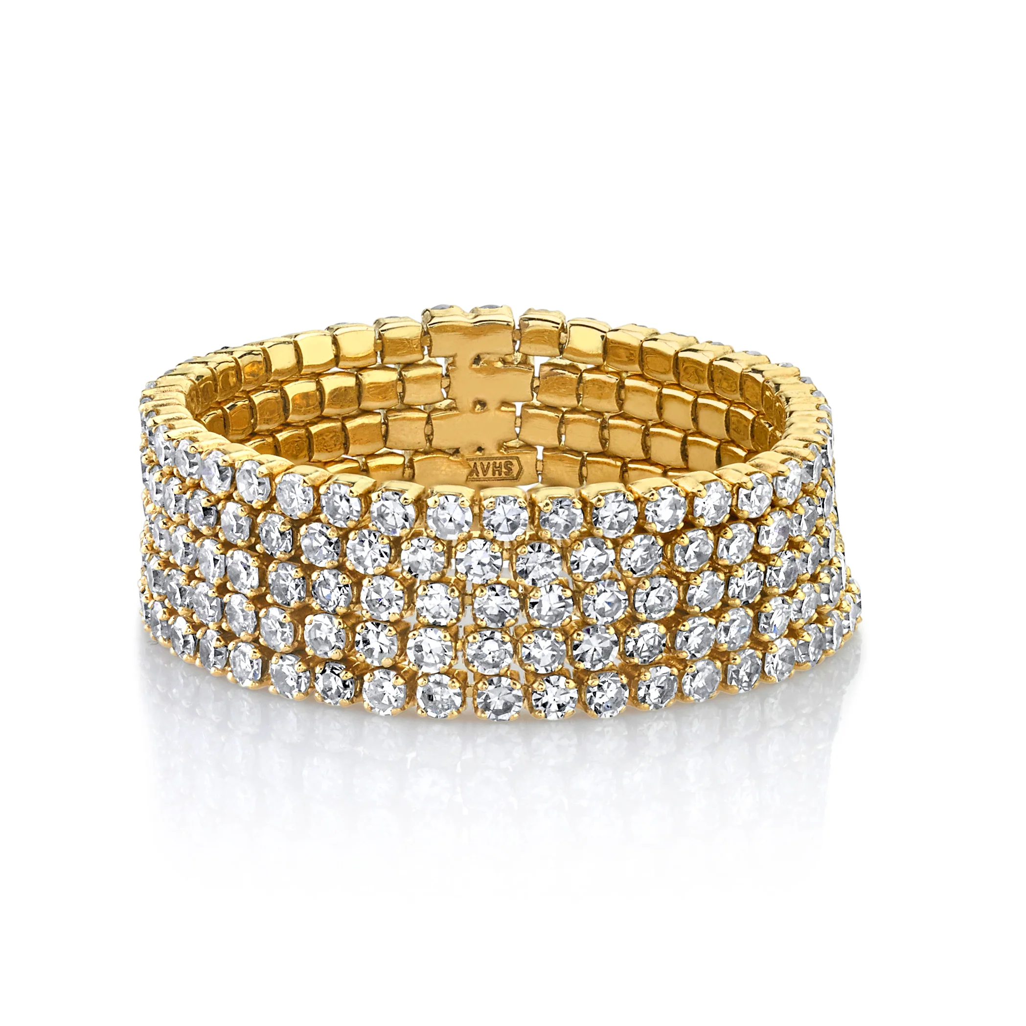 READY TO SHIP DIAMOND 5 THREAD STACK RING - Image 3