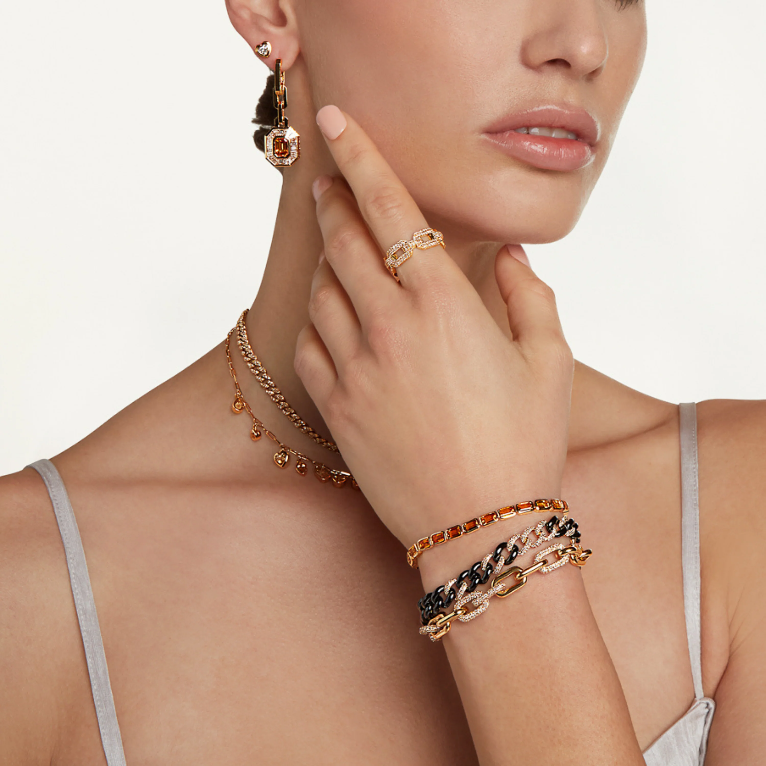 READY TO SHIP DIAMOND ALTERNATING CABLE LINK BRACELET - Image 2