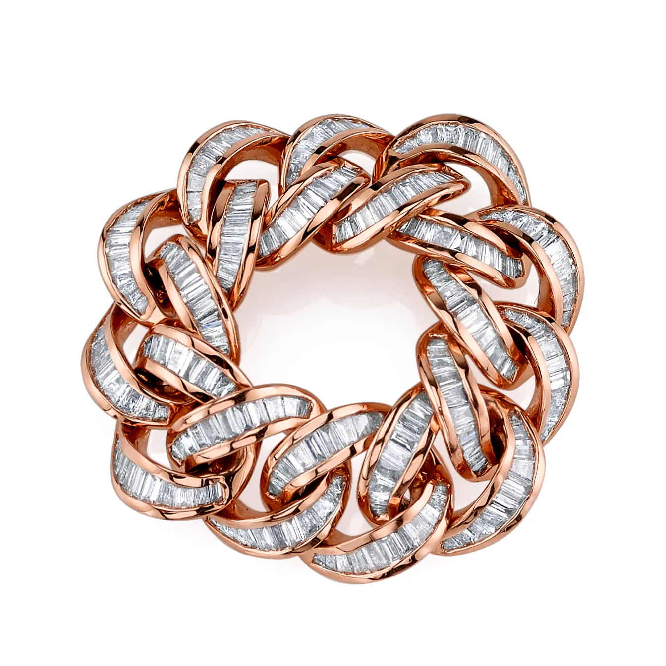 READY TO SHIP DIAMOND BAGUETTE ESSENTIAL LINK RING - Image 4