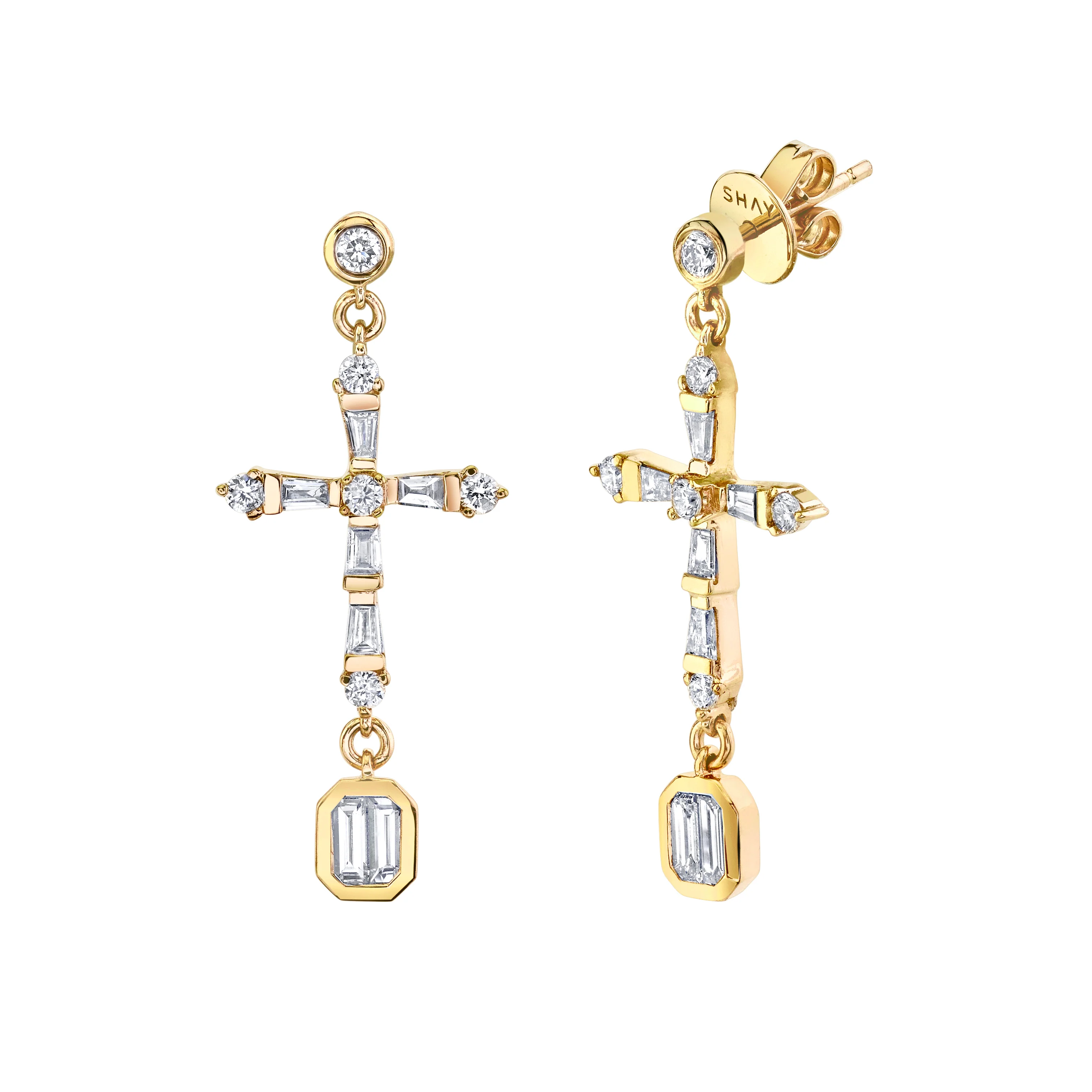 READY TO SHIP DIAMOND CROSS EARRINGS
