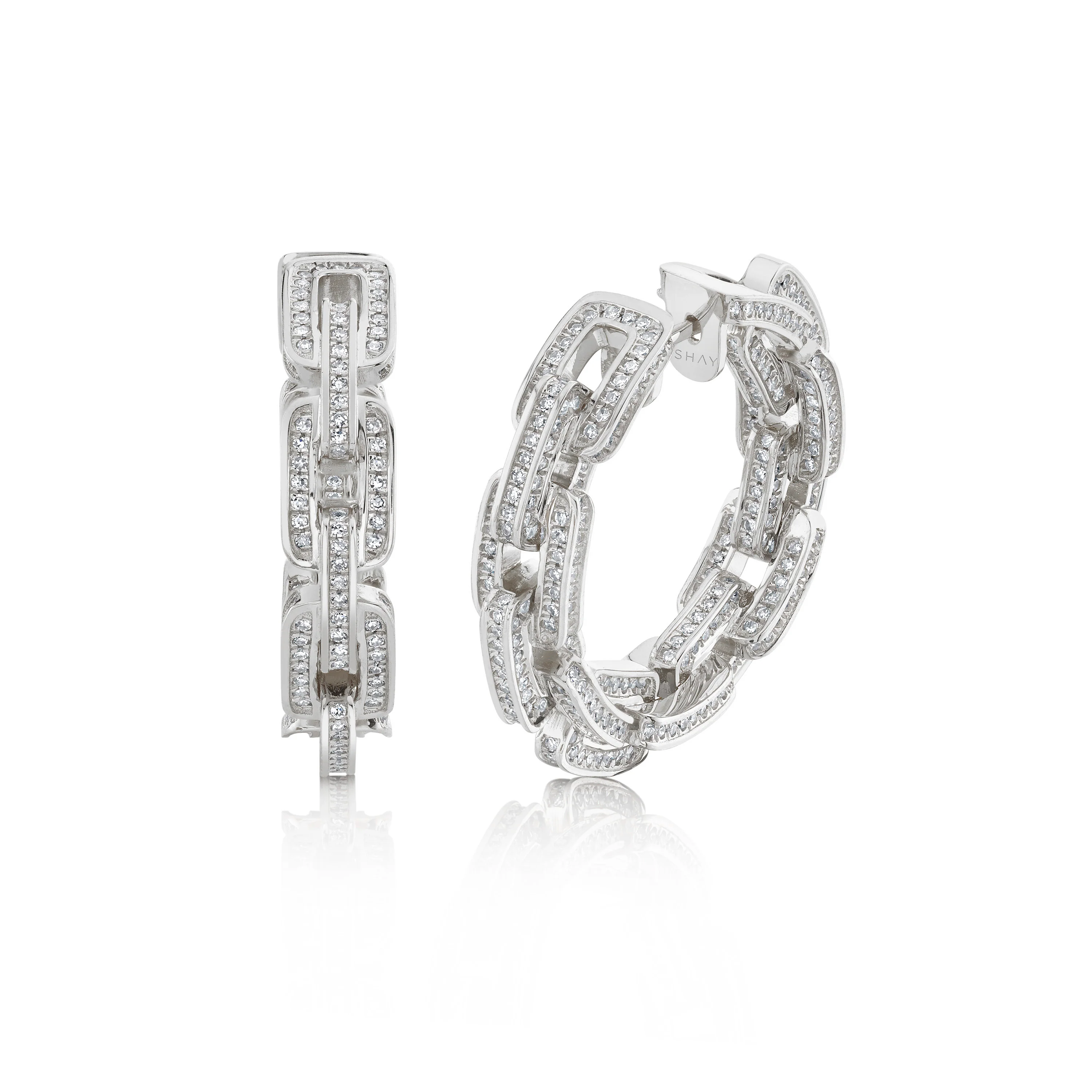 READY TO SHIP DIAMOND DECO LINK HOOPS - Image 3