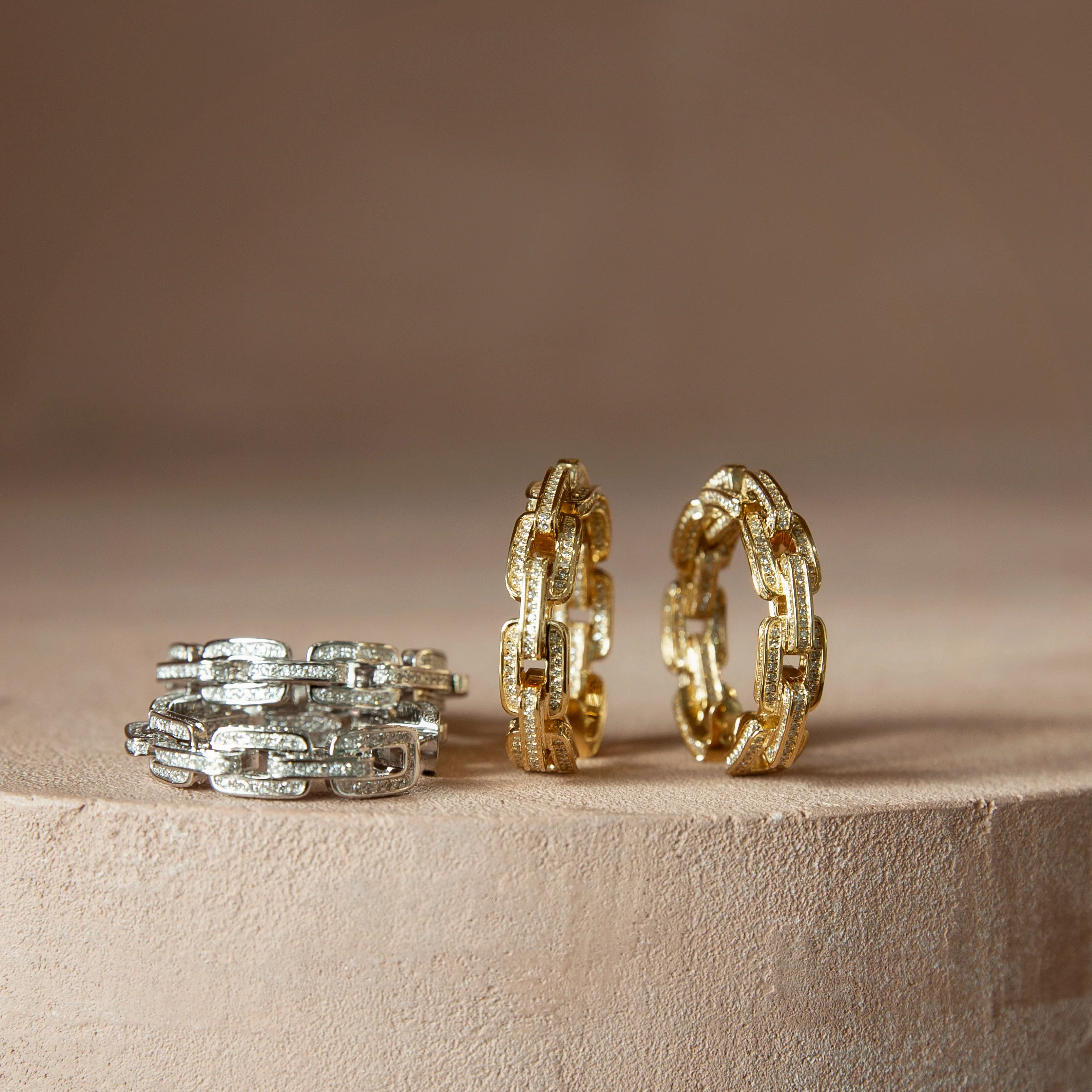 READY TO SHIP DIAMOND DECO LINK HOOPS - Image 4