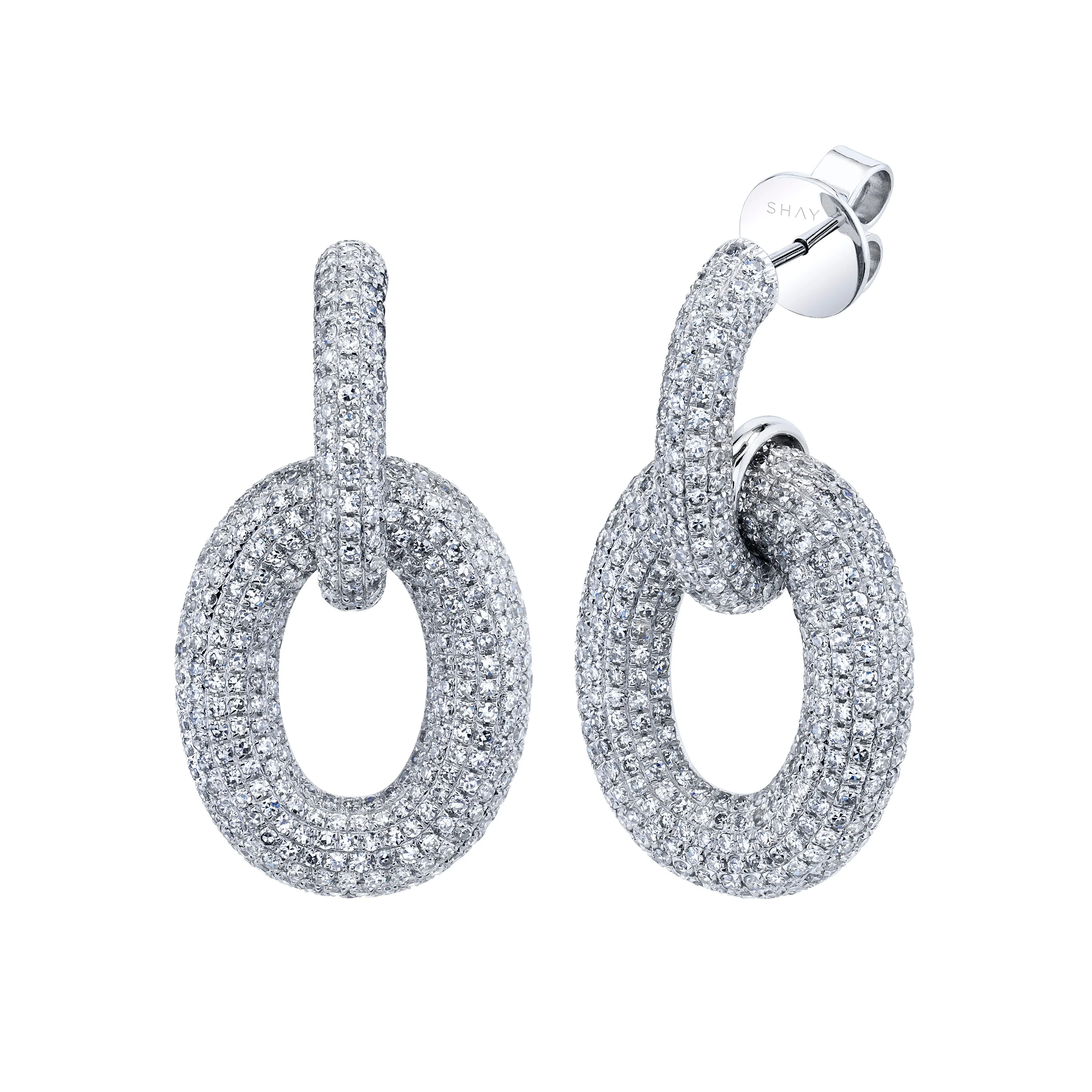 READY TO SHIP DIAMOND DOOR KNOCKER EARRINGS