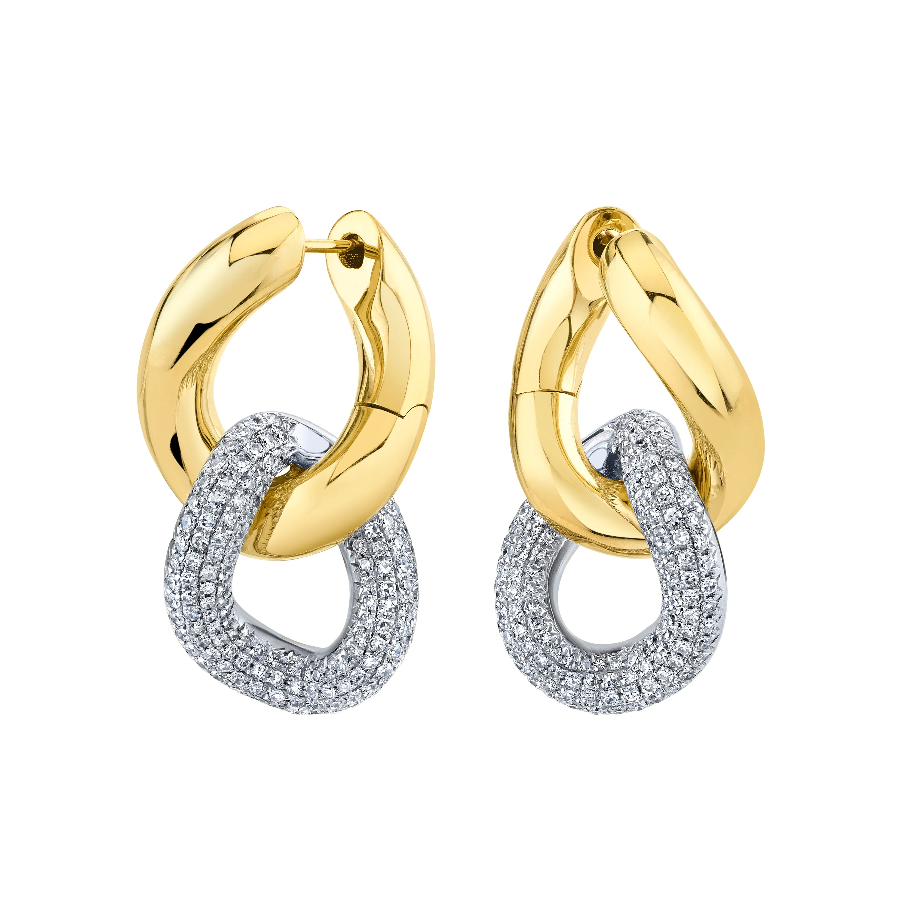 READY TO SHIP DIAMOND DOUBLE LINK EARRINGS