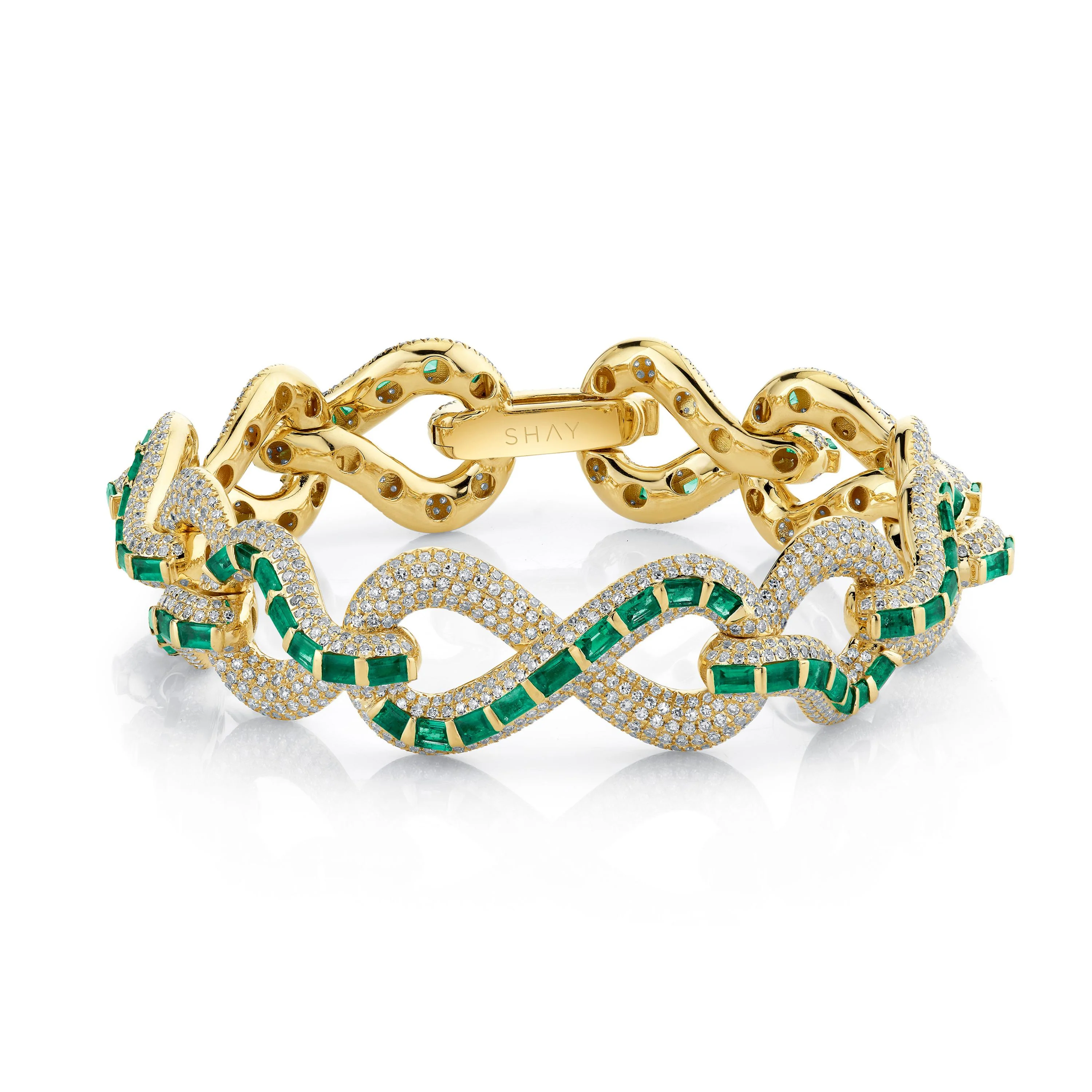READY TO SHIP DIAMOND & EMERALD INFINITY BRACELET
