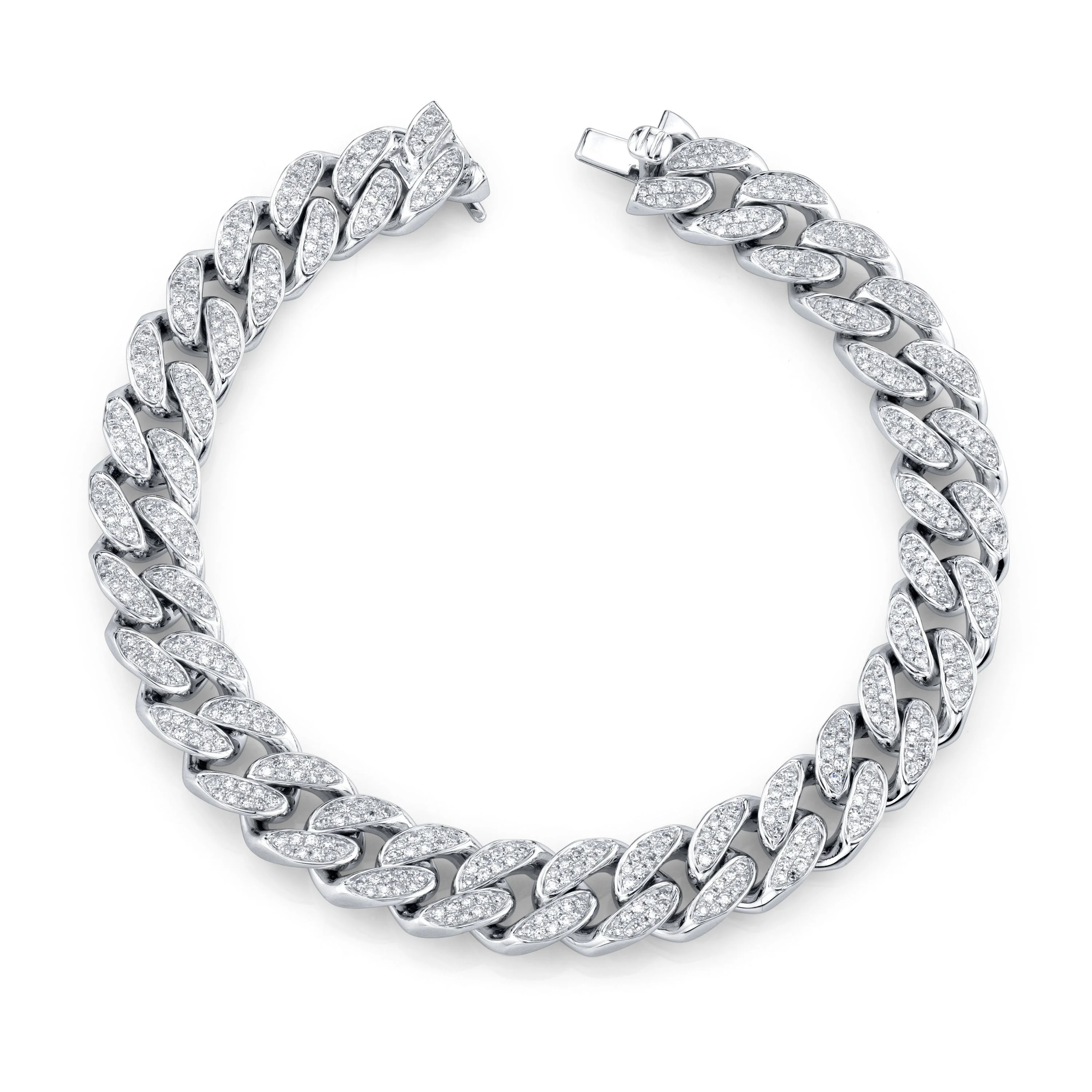 READY TO SHIP MEN'S DIAMOND FLAT ESSENTIAL LINK BRACELET - Image 3