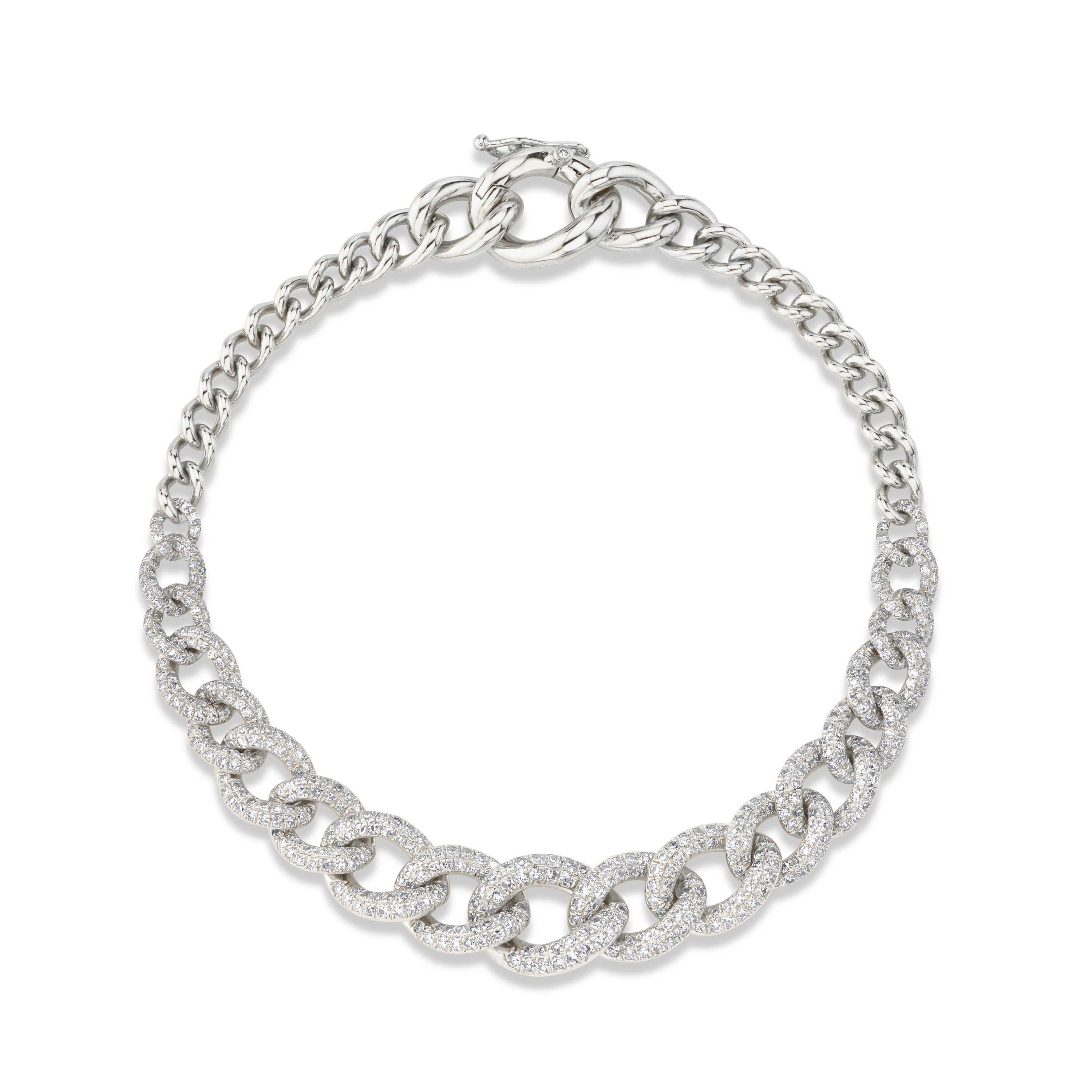 READY TO SHIP DIAMOND GRADUAL PAVE LINK BRACELET - Image 3